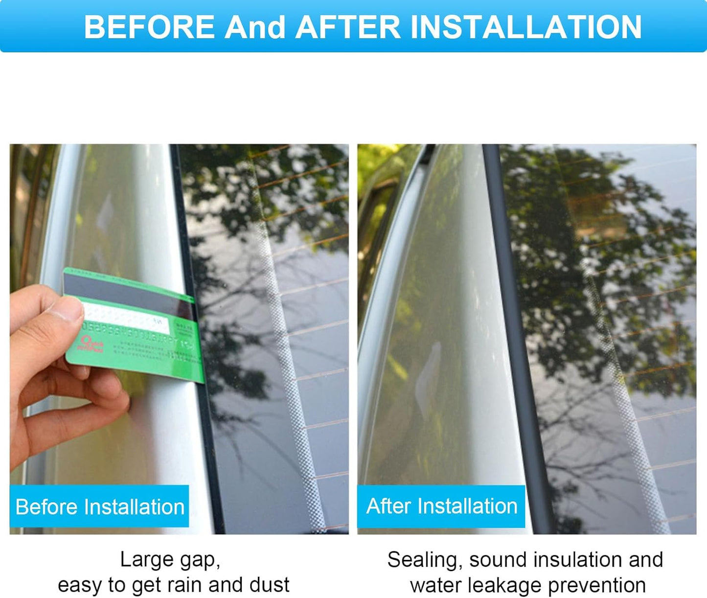 Car Weather Stripping, 30mm Windshield Rubber Seal for Car Front Rear Windshield Trim, Rubber Adhesive T Shape Sunroof Seal Cover Leak Sound Proofing (23 Feet)