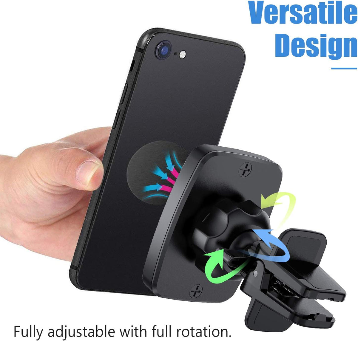 Magnetic Phone Car Mount, [2 Pack] Air Vent Car Phone Mount Holder, Phone Holder for Car with Twist-Lock Base, Compatible with All Smartphones