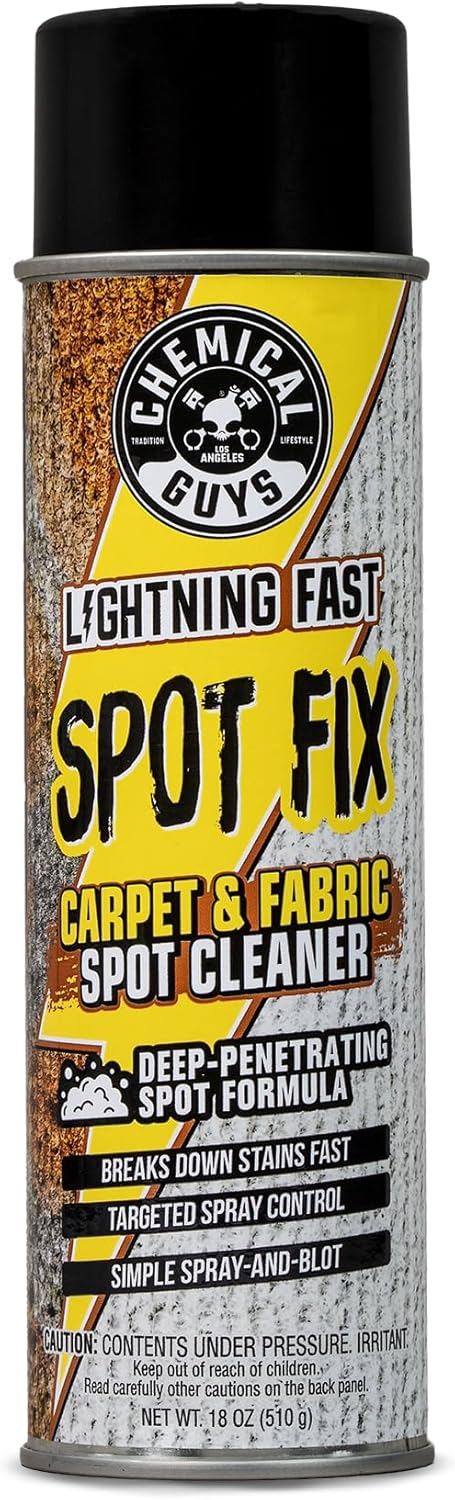 Chemical Guys Lightning Fast Carpet Spot Cleaner 18 oz Aerosol, Fabric Stain Extractor For Car Carpets, Seats, Floor Mats And Upholstery With Precision Spray Application
