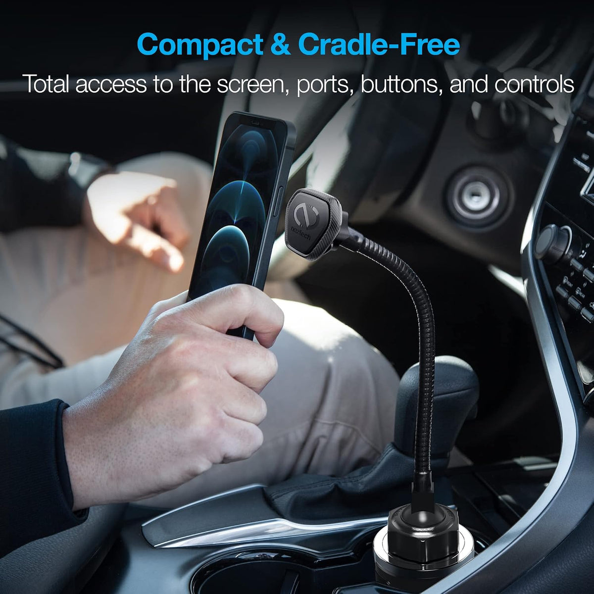 Naztech MagBuddy Elite XL Car Phone Holder - Magnetic Mount for Cup Holder with 11 Inch Gooseneck & 360 Degree Swivel, Universal Compatibility for iPhone, Android & GPS Units