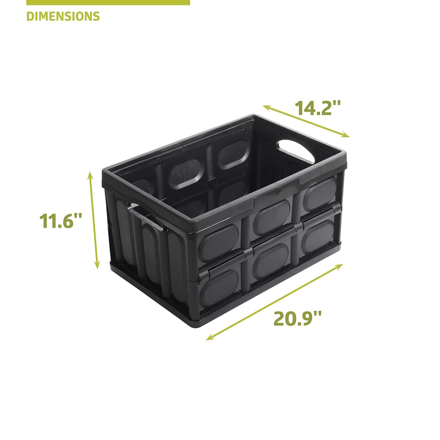 Pearington Collapsible Storage Bins, Stackable Containers for School, Work, Home Organization, 3-Pack