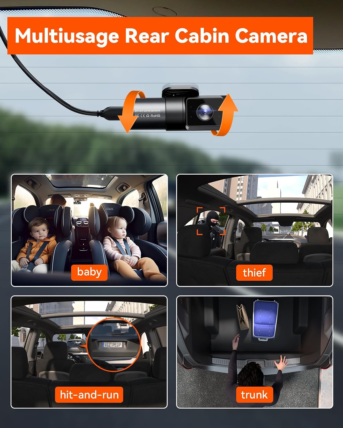 Vantrue N5 4 Channel WiFi 360° All Sides Dash Cam,