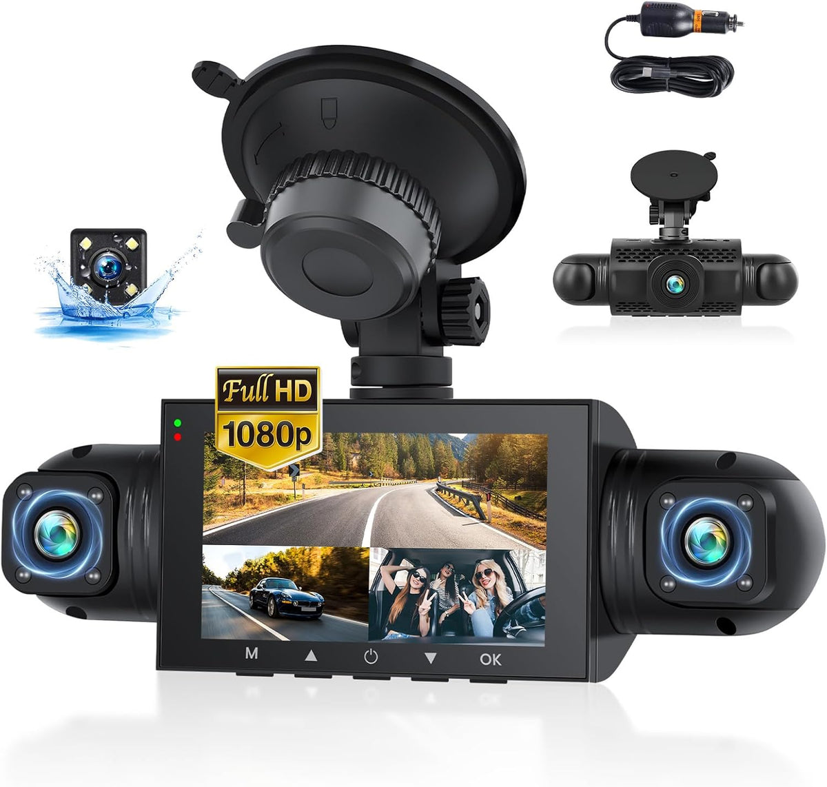 360 Degree View 4 Channel Dash Cam for Cars,Dash Cam Car Camera