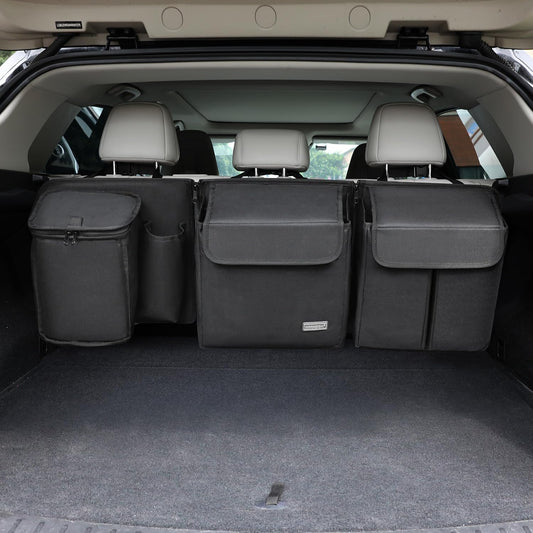Deluxe Trunk and Backseat Organizer for Medium or Large Size SUVs & RVs, Detachable Storage Modules with Built-in Cooler, Patent Pending