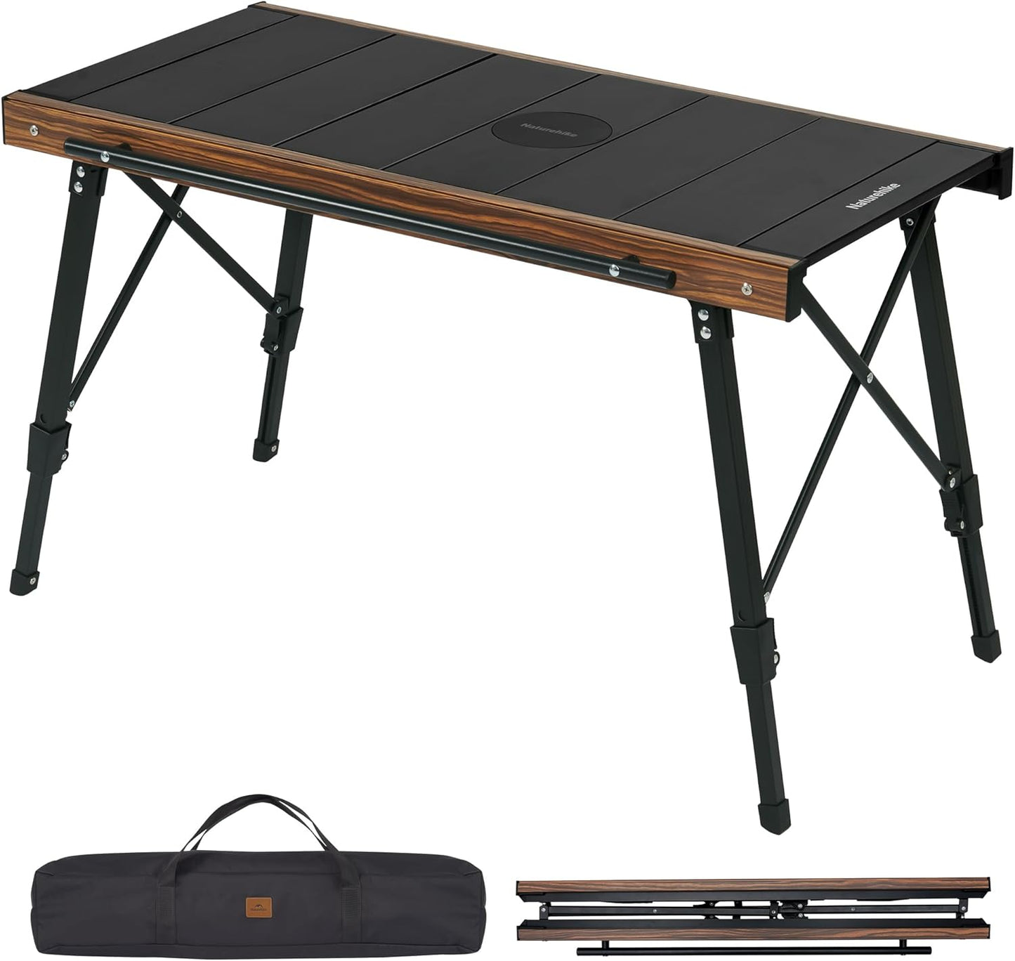 Naturehike Upgraded IGT Camping Table, Height Adjustable IGT Cook System, Folding Portable Camp Table for Outdoor Picnic Car RV Trip Patio Backyard BBQ