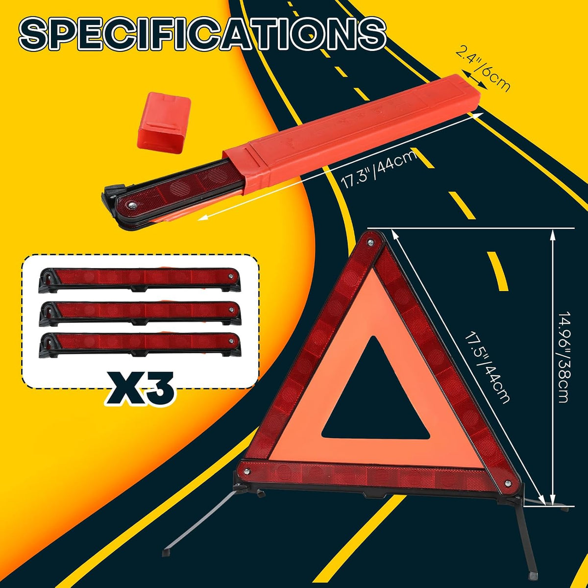 Reflective Safety Triangle Kit