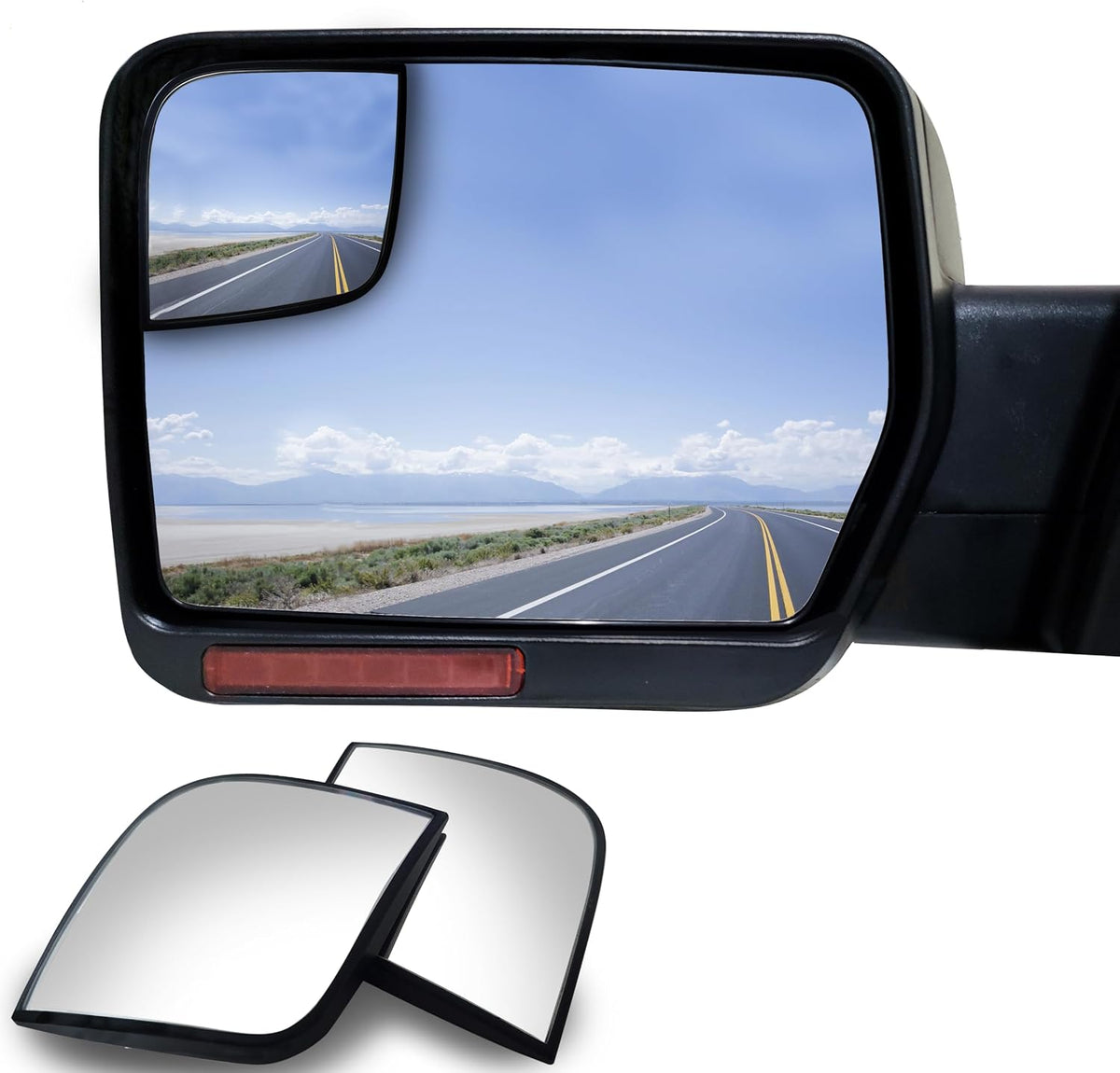 Convex Stick On Custom Fitted Blind Spot Mirrors Compatible With 2004-2014 Ford F150 F-150- Engineered to Provide A Wider View