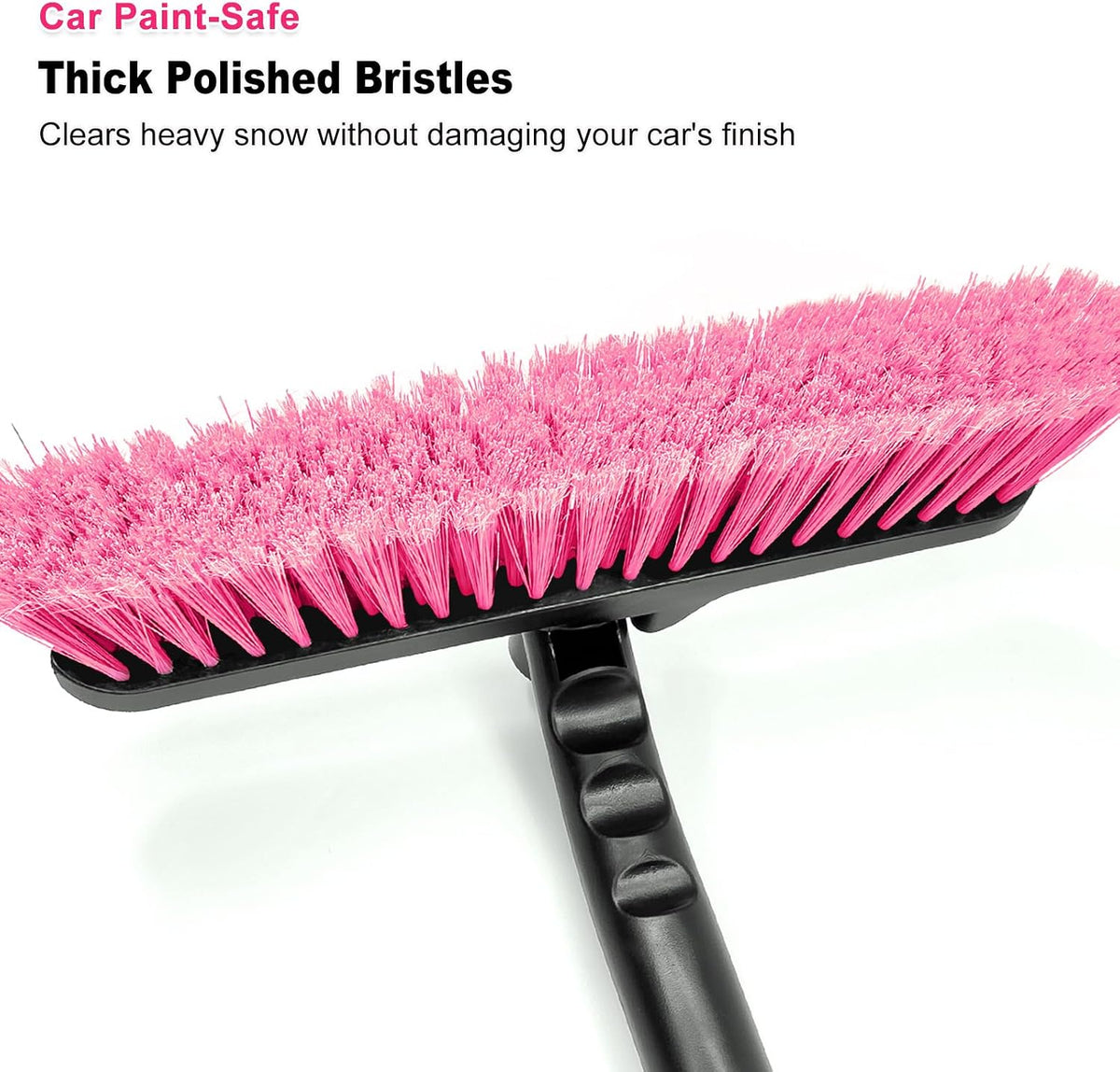 HEEYA 12.6 Inch Large Brush Head with Ice Scraper, Snow Scraper - Pink