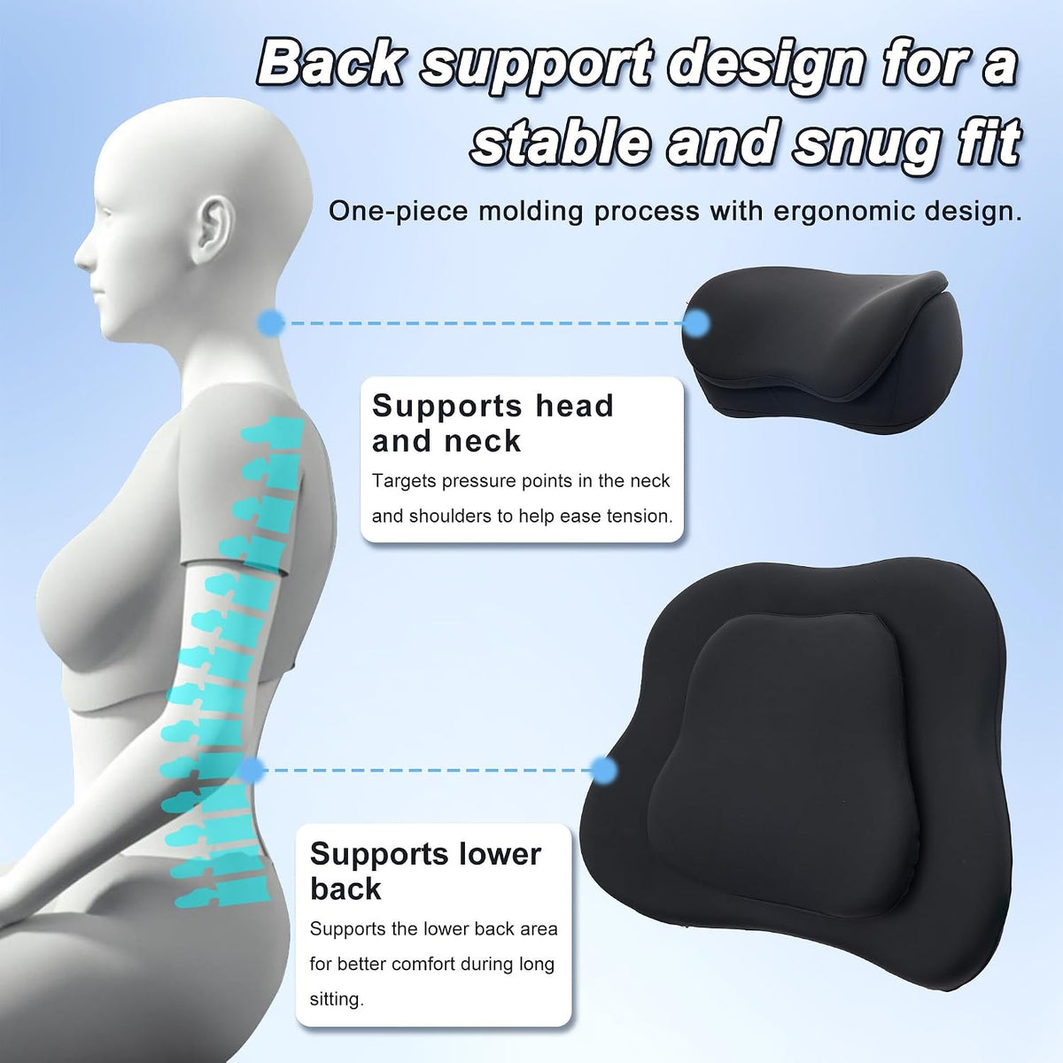 Neck Pillow Lumbar Support Pillow Set for Car,Truck,Chair