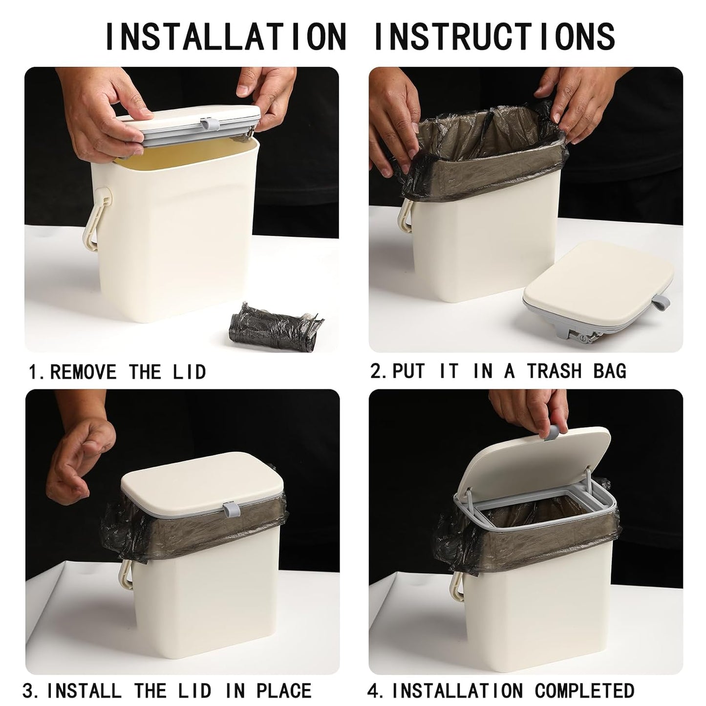 Leakproof Car Trash Can with Lid, Hanging Garbage Bin for Sedan SUV Truck | Leakproof lining, lid blocks odors; hangs off headrest—easy to empty & wipe clean,Easy to Use
