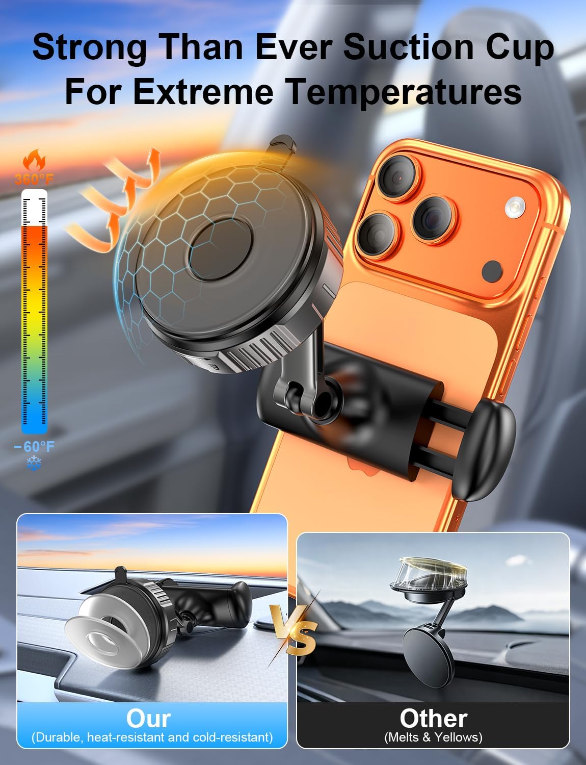 Strong Suction Phone Holders for Your Car, Vacuum Car Phone Holder Mount
