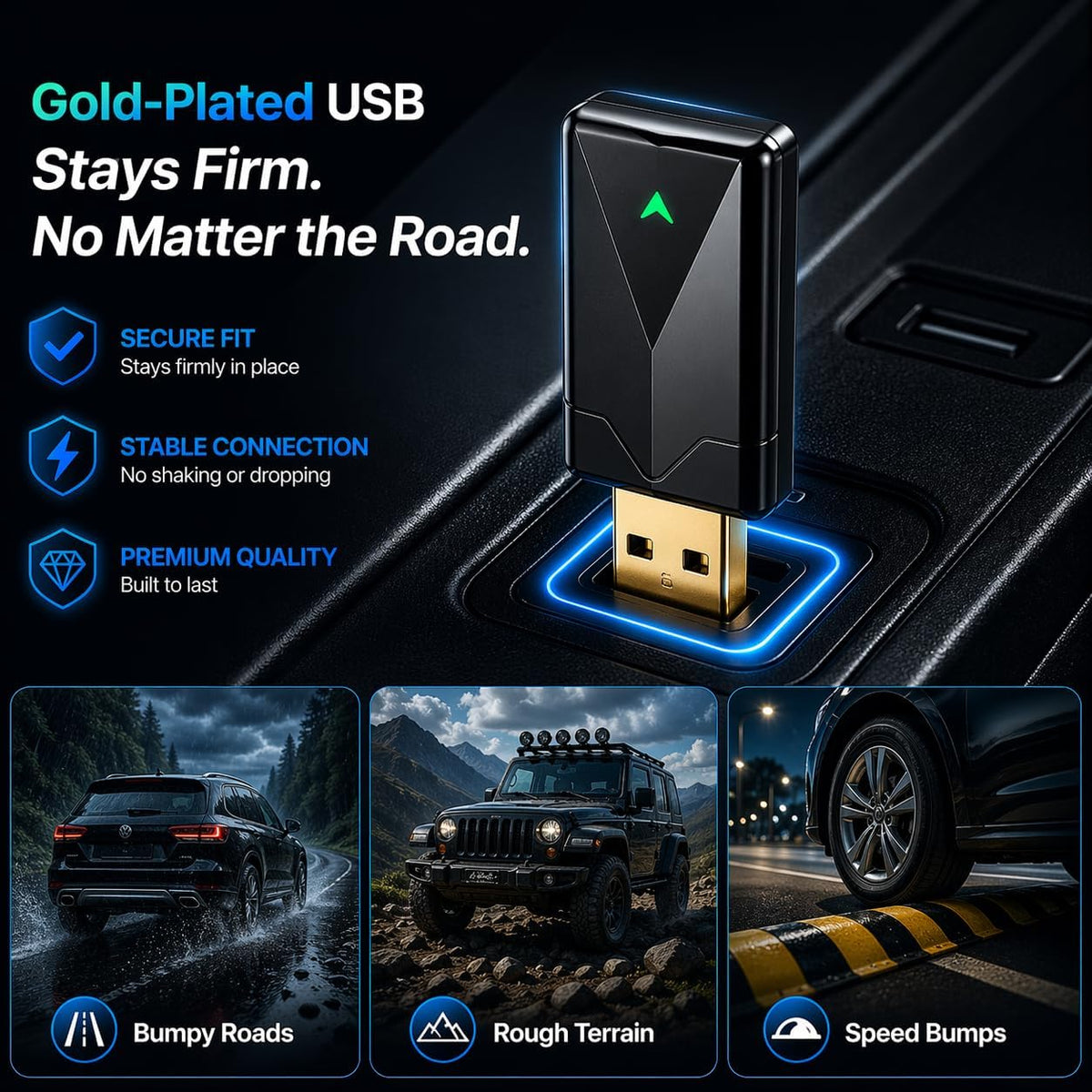 Wireless CarPlay Adapter– Android Auto Wireless Adapter, 5.8GHz Wi-Fi Plug & Play,Mini and Stable iOS 10+/Android 10+, Fast Auto-Connect for Cars 2016+ (1Pcs)