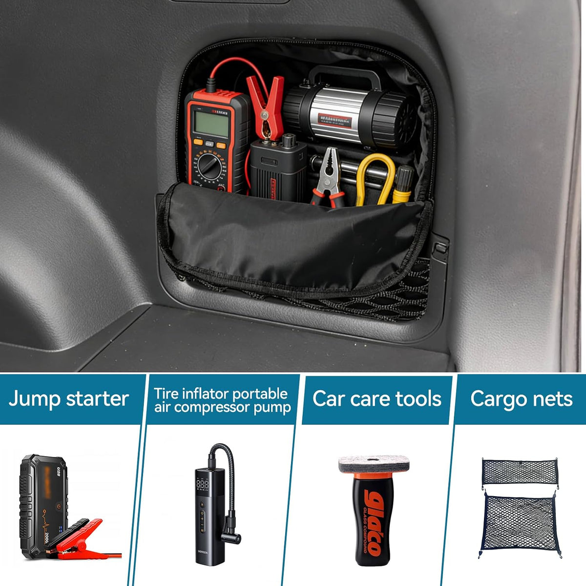 Trunk Organizer Storage Backpack for Toyota RAV4 2019-2025 Pocket Bag