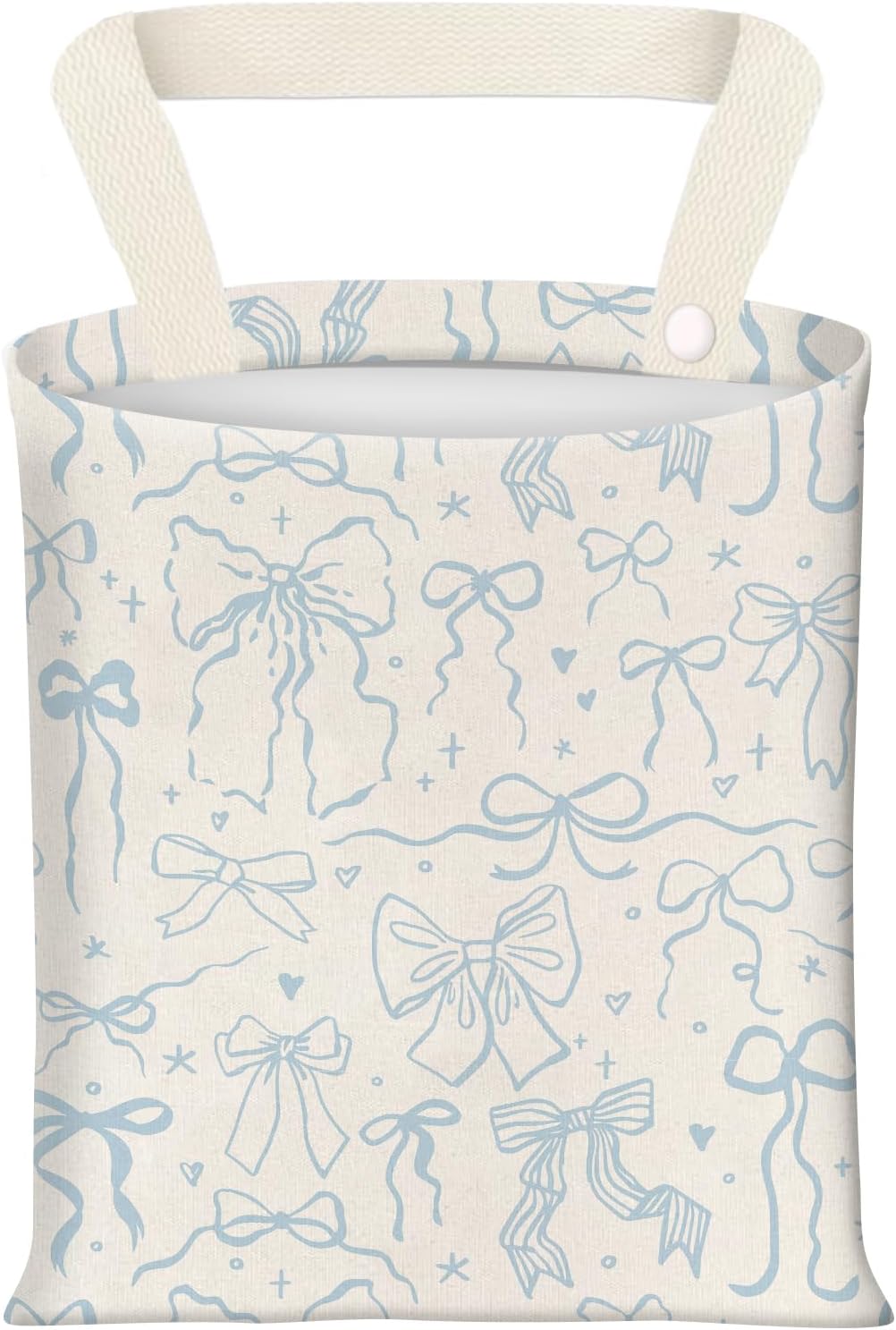Hanging Car Garbage Bag, Cute Car Trash Can Bag, Automotive Accessories for Women Men Cute Blue Bow