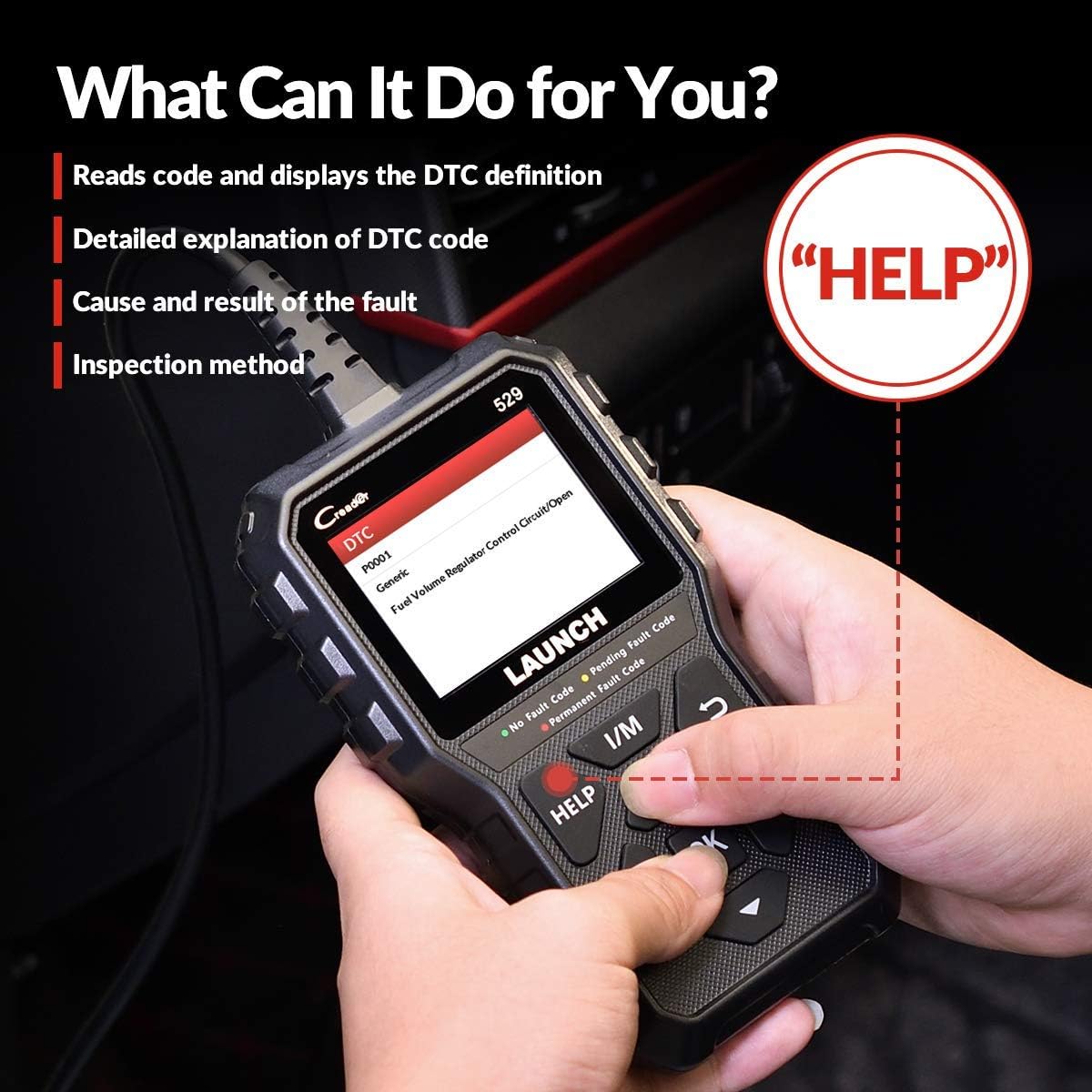 Launch CR529 Full OBD2 Function Professional Mechanic OBDII Diagnostic Tool