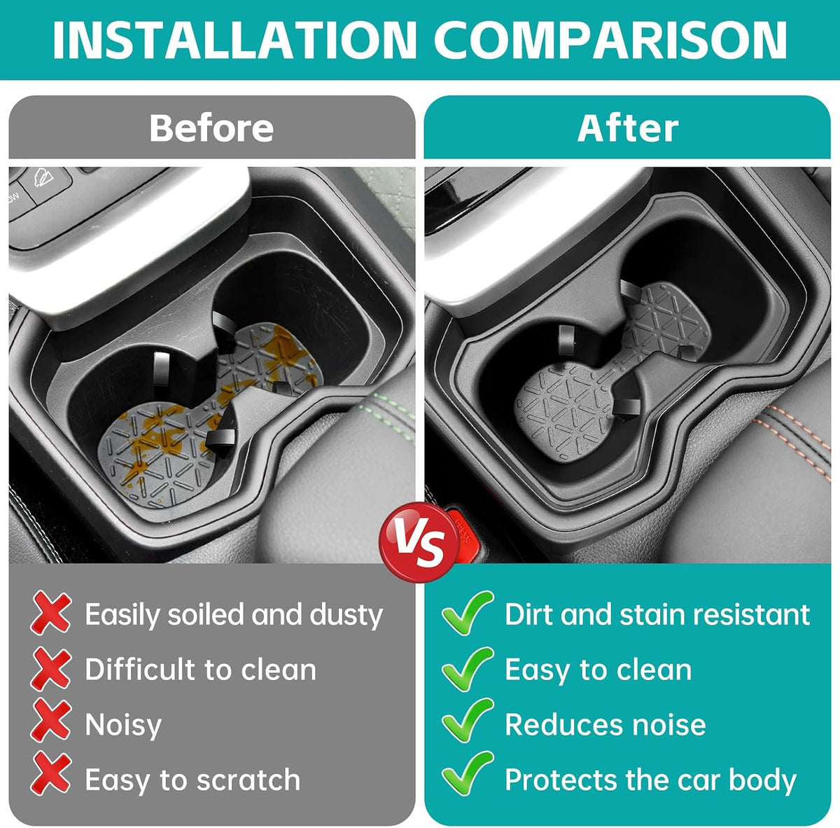 Cup Holder Organizer Compatible with 2019 2020 2021 Toyota RAV4 Accessories, Noise-Free Water & Dust Proof TPE Insert Center Console Drink Holder Protector for 2019-2021 RAV 4 Accessories