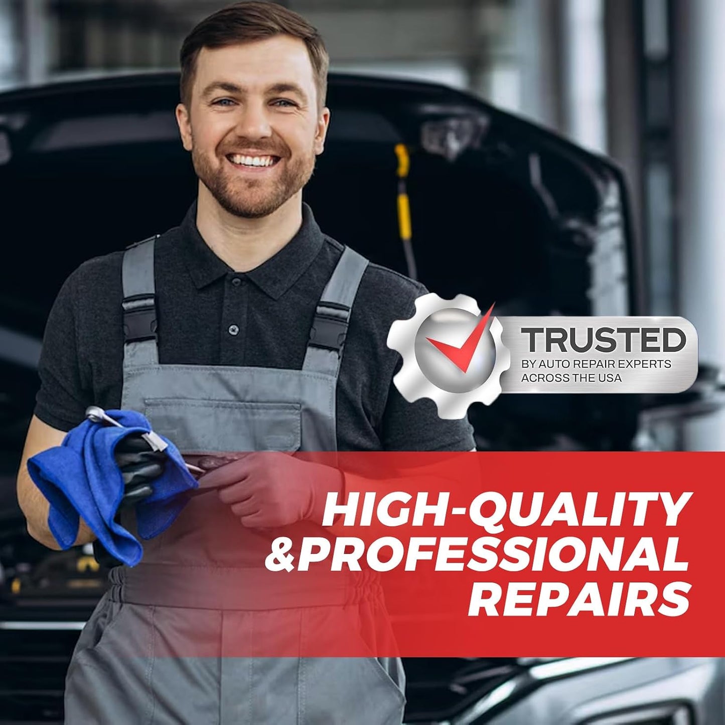 Professional Strength Urethane Windshield Sealant – Quick Curing, Weather Resistant Auto Glass Glue for Vertical & Overhead Application, 10.5oz Black, Includes Gloves
