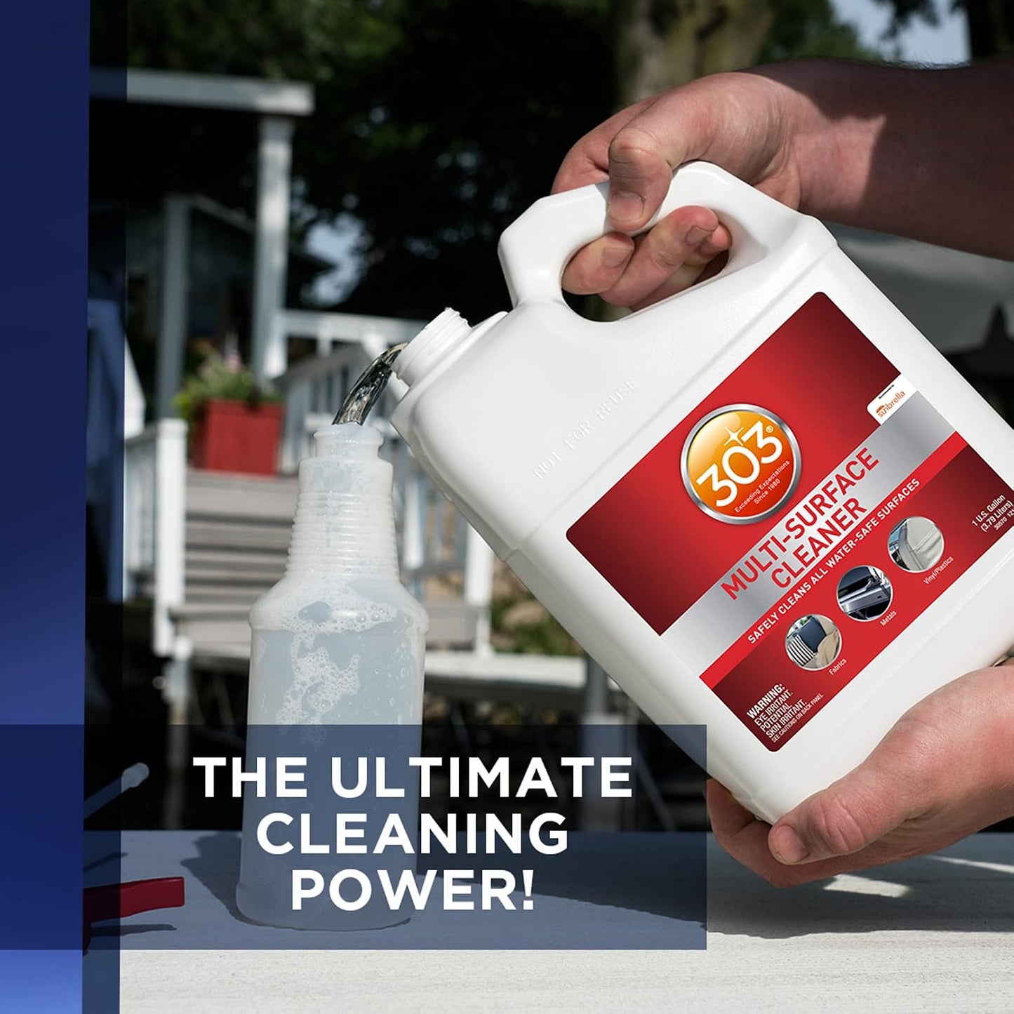 303 Products Multi-Surface Cleaner - Safely Cleans All Water Safe Surfaces, Including All Types of Fabric and Vinyl, Rinses Residue Free, Manufacturer Recommended, 1 Gallon (30570) | bike-oils