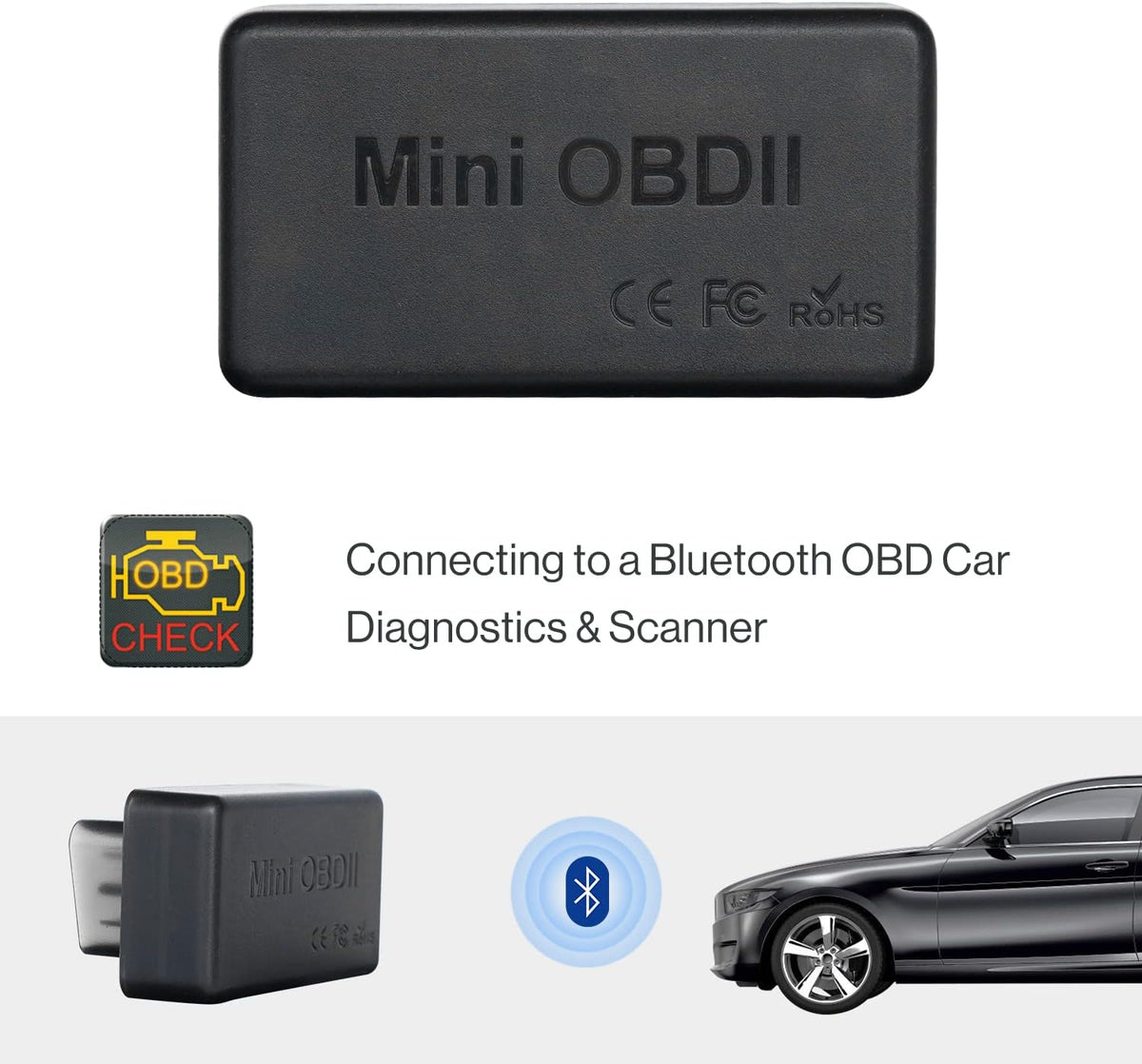 ATOTO AC-4450 Bluetooth OBDII/ OBD2 Car Diagnostic Scanner/Scan Tool only A5,A6,S8,X10,V10,P9,P10 Series Android Car Stereo - Compatible with Torque App