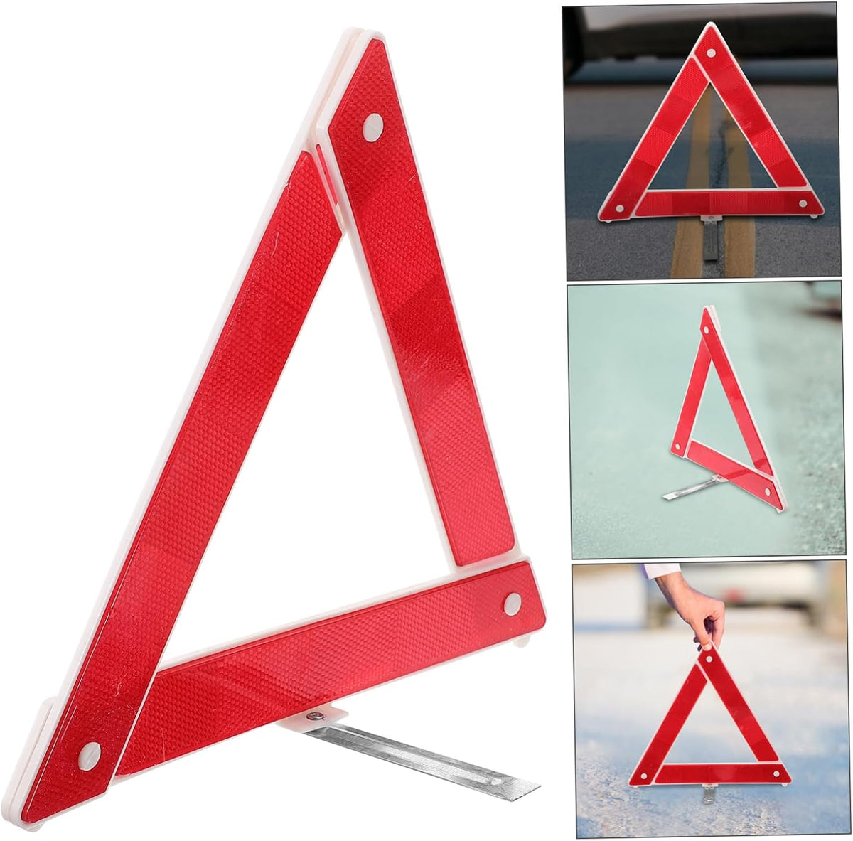 Gatuida 5pcs Safety Sign Reflective Triangle Road Warning Triangle Emergency Car Reflector Driveway Reflectors Dot Approved