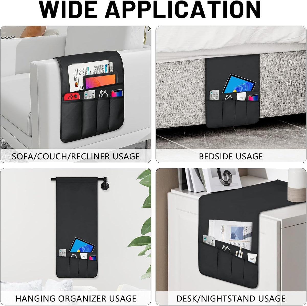 Remote Control Holder for Armchair Caddy, Remote Holder with 5 Pockets