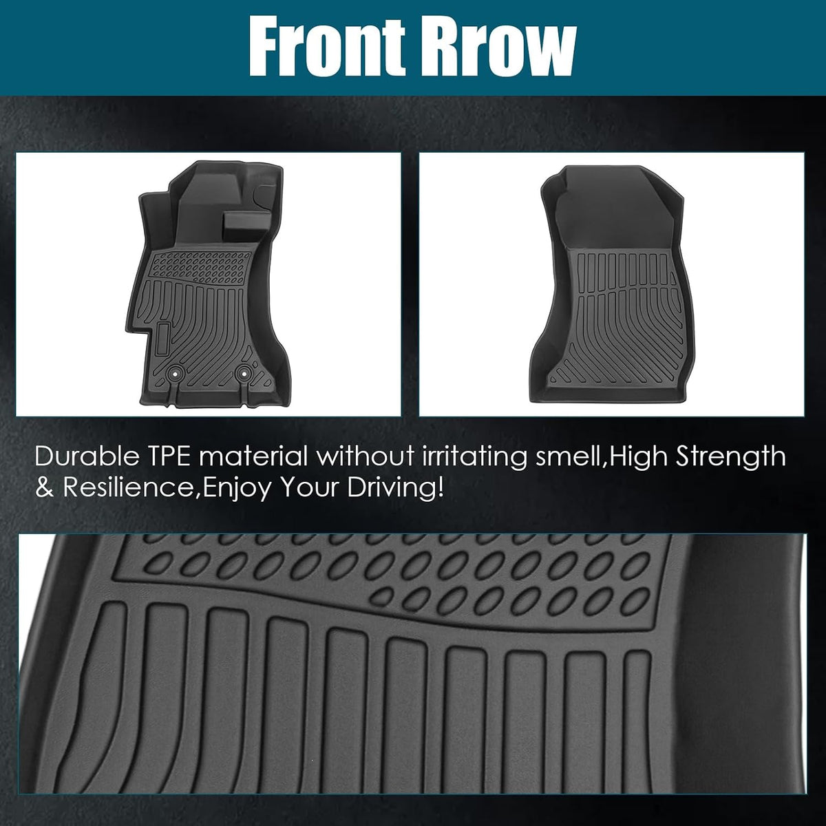 All Weather Floor Mats | Fits for 2016-2017 Subaru Crosstrek; 2015-2021 WRX STI/WRX; 2013-2015 XV Crosstrek; 2012-2016 Impreza | 3D Floor Mats TPE Non-Slip Interior Accessories