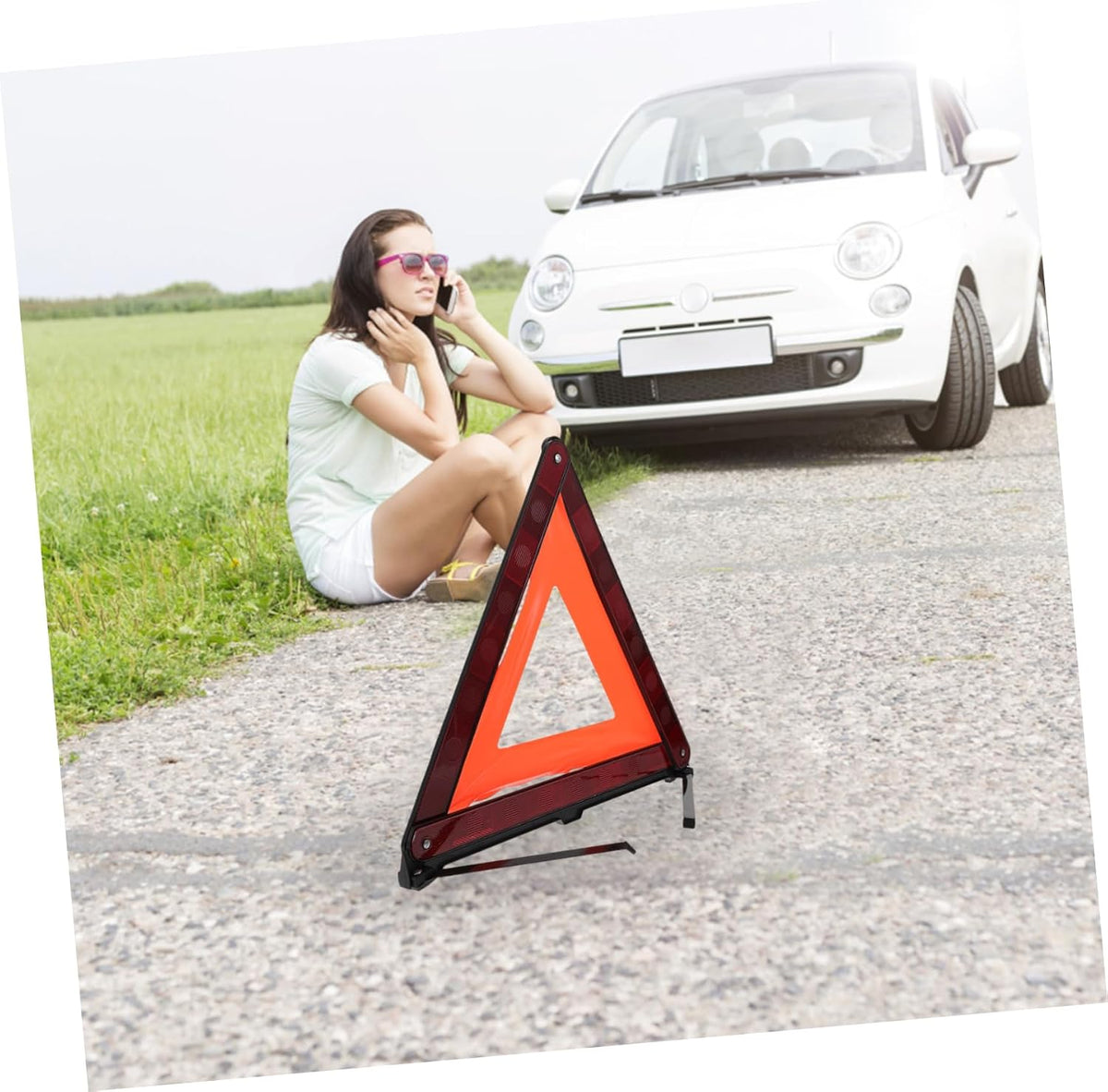 Homoyoyo Reflective Triangle Warning Sign Set, 3 Pack, Red for Car Use