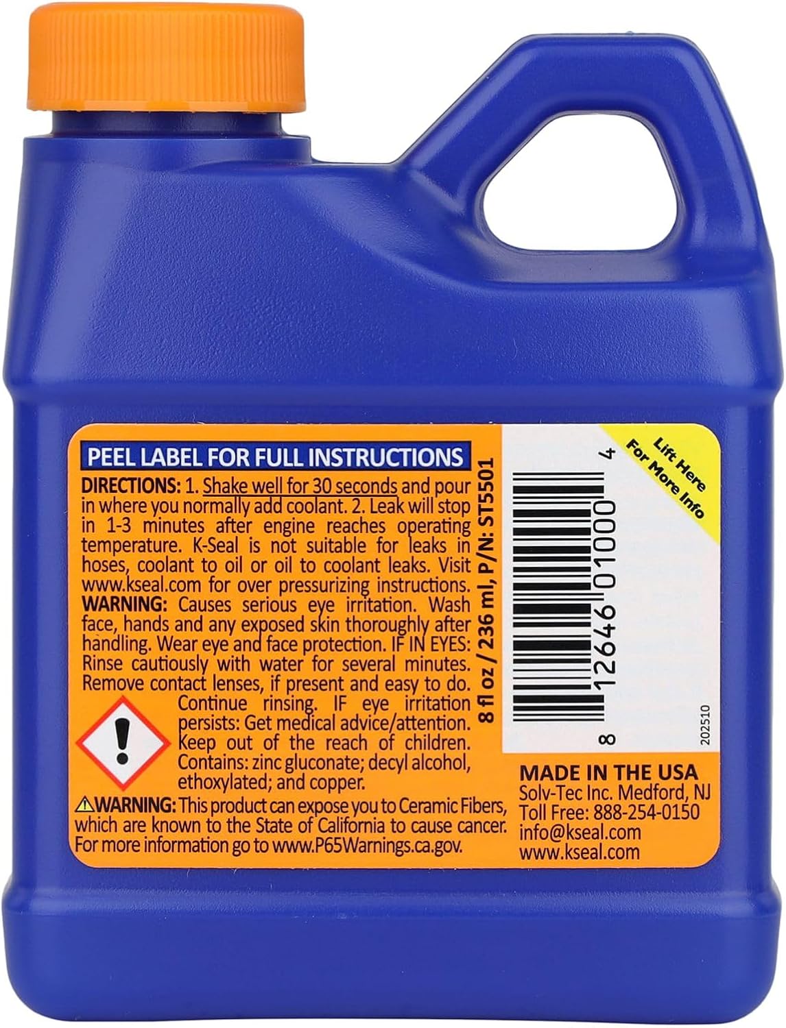 K-Seal ST5501 Multi-Purpose One Step Coolant Leak Repair, 8oz, Pour and Go, Mixes with All Antifreeze, No Flushing Required