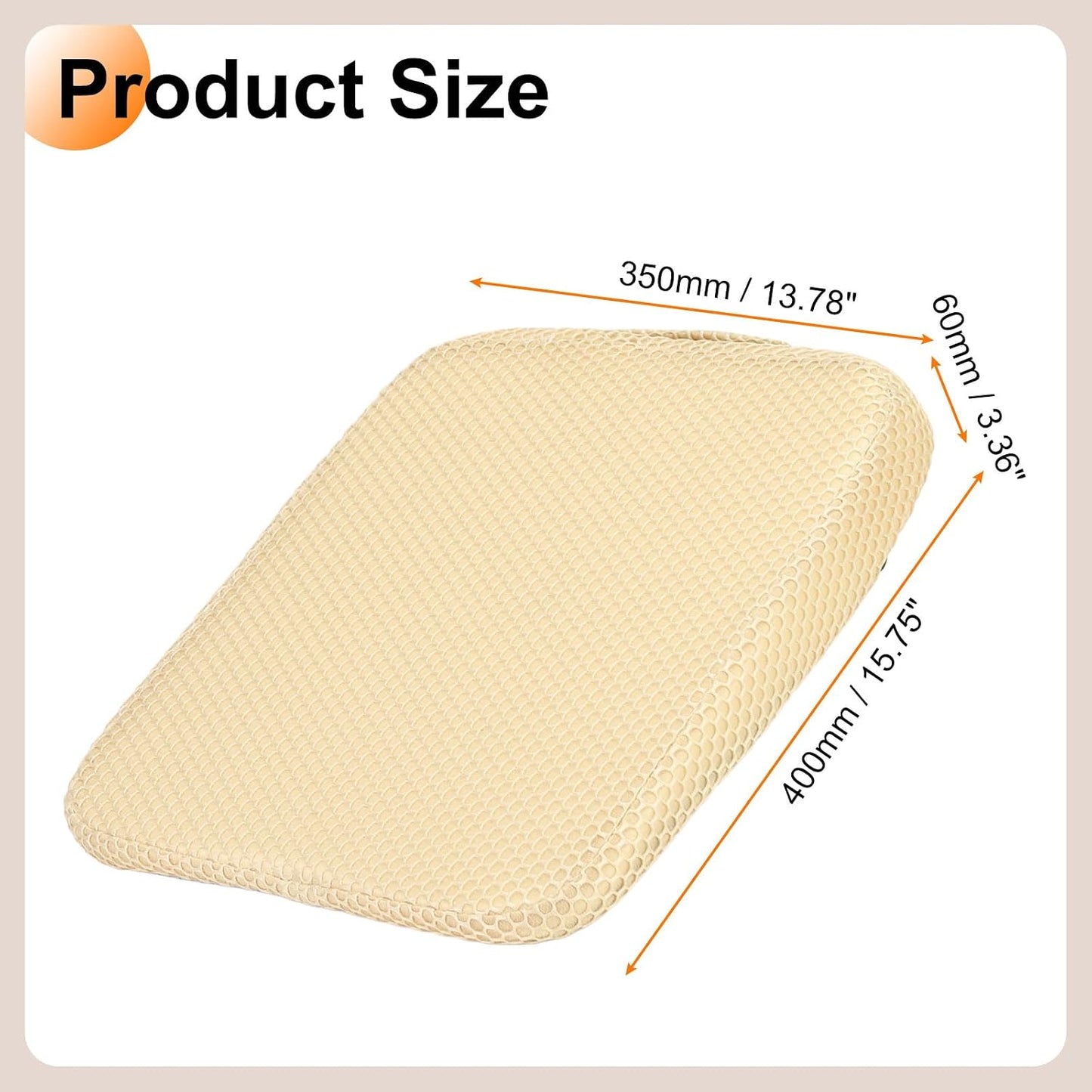 HARFINGTON Seat Cushion 2.36" Thick Comfort Memory Foam Office Chair Cushion with Non Slip Bottom for Car Seat Driver, Beige