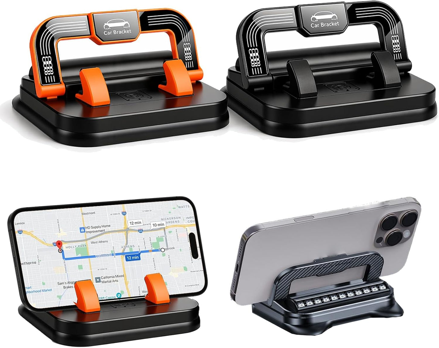 2 PCS Car Phone Holder 360 Degree Rotation,360 Phone Holder Rotating Car,Degree Holder,360 Dashboard Phone Holder,Phone Holders For Your Car Dashboard; Horizontal And Vertical Angles Are Adjustable
