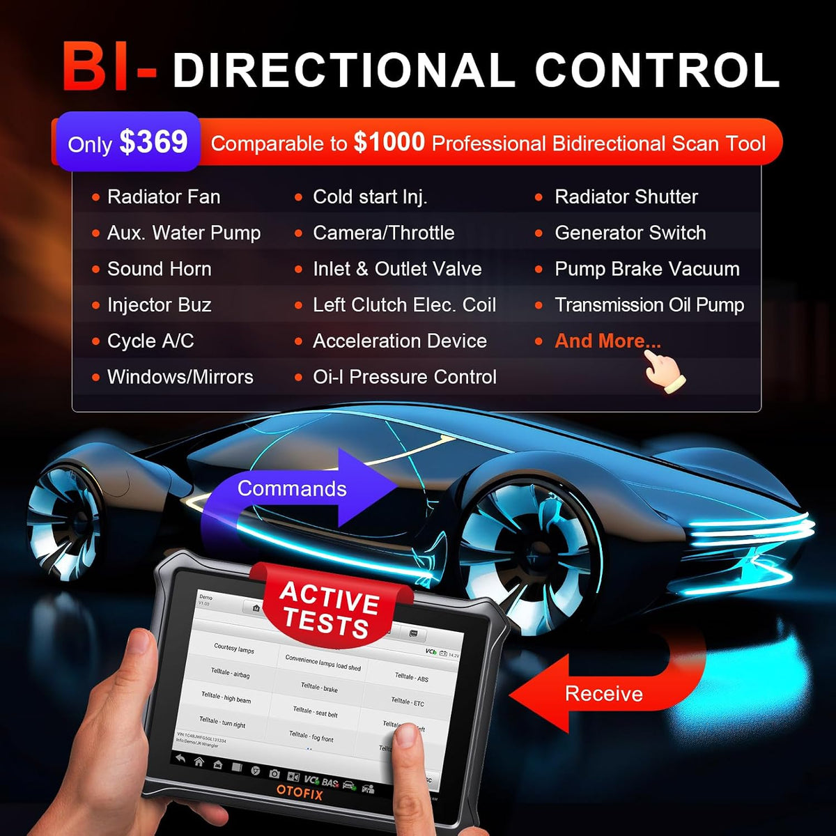 OTOFIX D1 Lite 2026 Bidirectional Scanner, 2-Year Free Update, 38+ Services