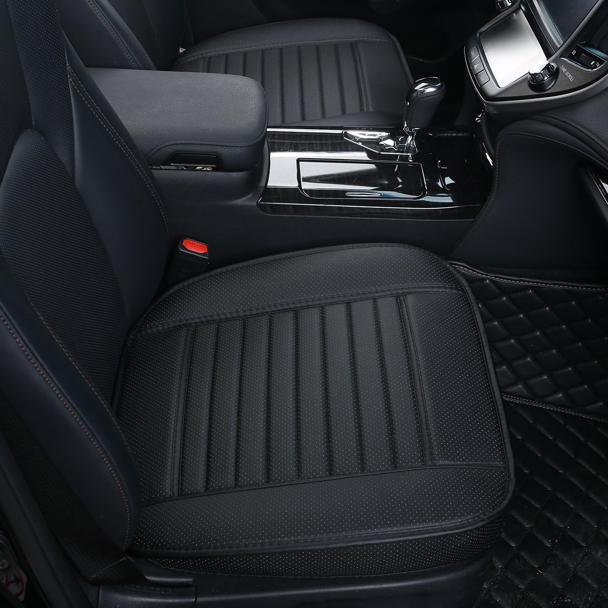 EDEALYN® Seat Bottom Cover Single Seat Cover Without Backrest PU Leather Car seat Cover - Seat Protective Cover,1pcs (Black)