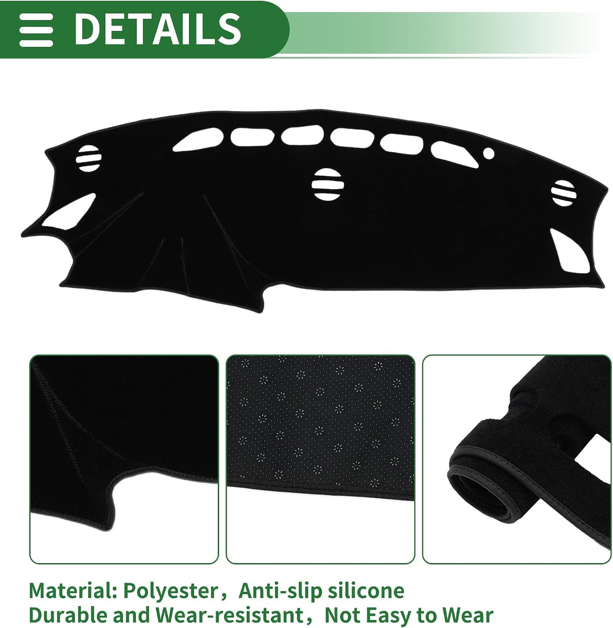 Motoforti Dash Cover, Non-Slip Dashboard Carpet Mat for Mazda CX-5 2012-2016, Polyester, Black