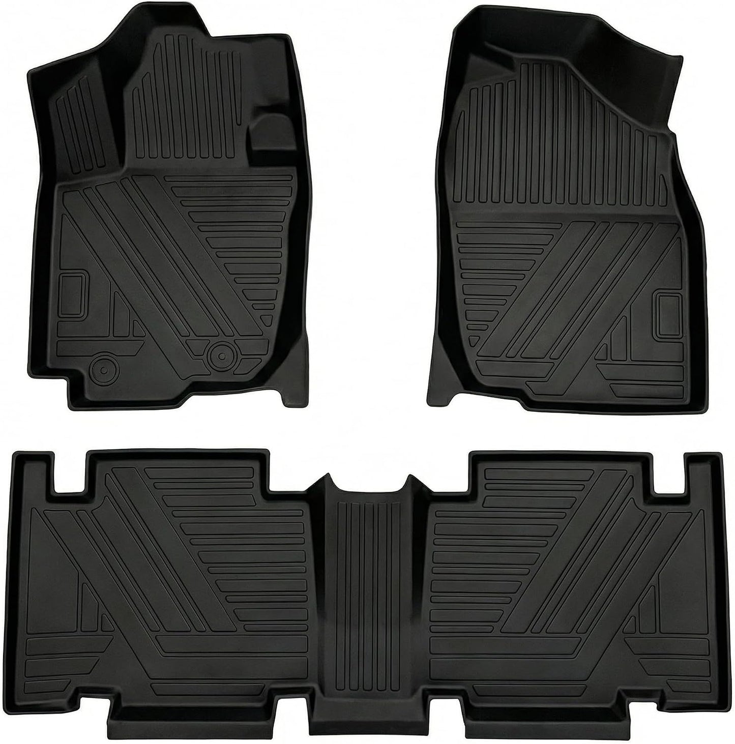 RAV4 Floor Mats Compatible with Toyota RAV-4 2007-2012，All Weather Protection Waterproof Durable Anti-Slip Odorless Custom-fit TPE Floor Liner Front and Rear Row Set
