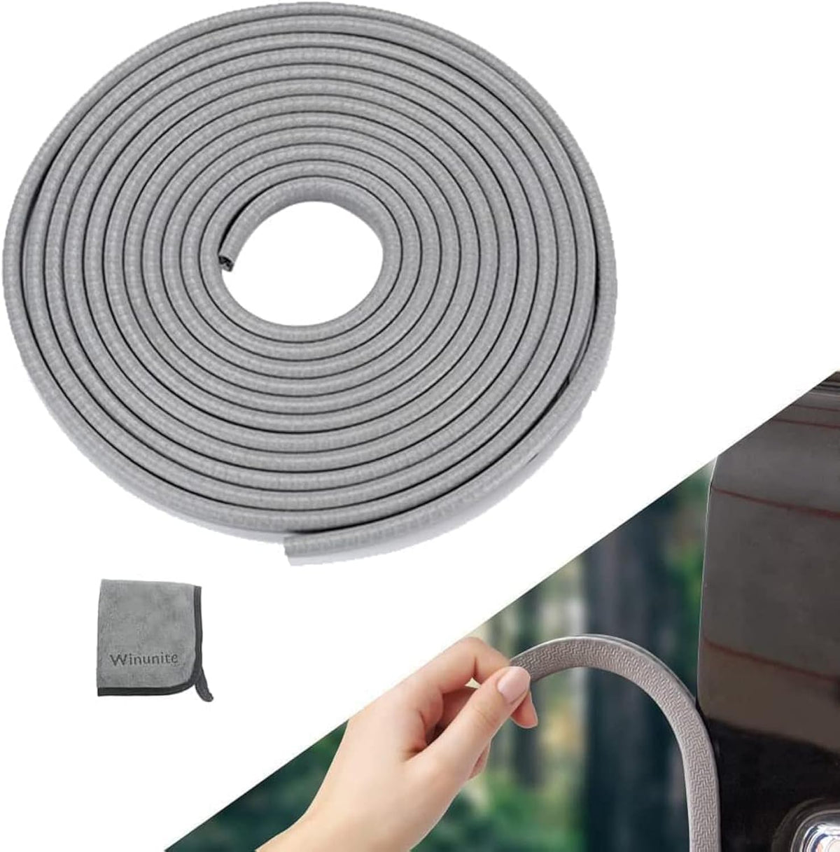 Winunite 32.8ft (10m) No Glue Car Door Edge Guards Black