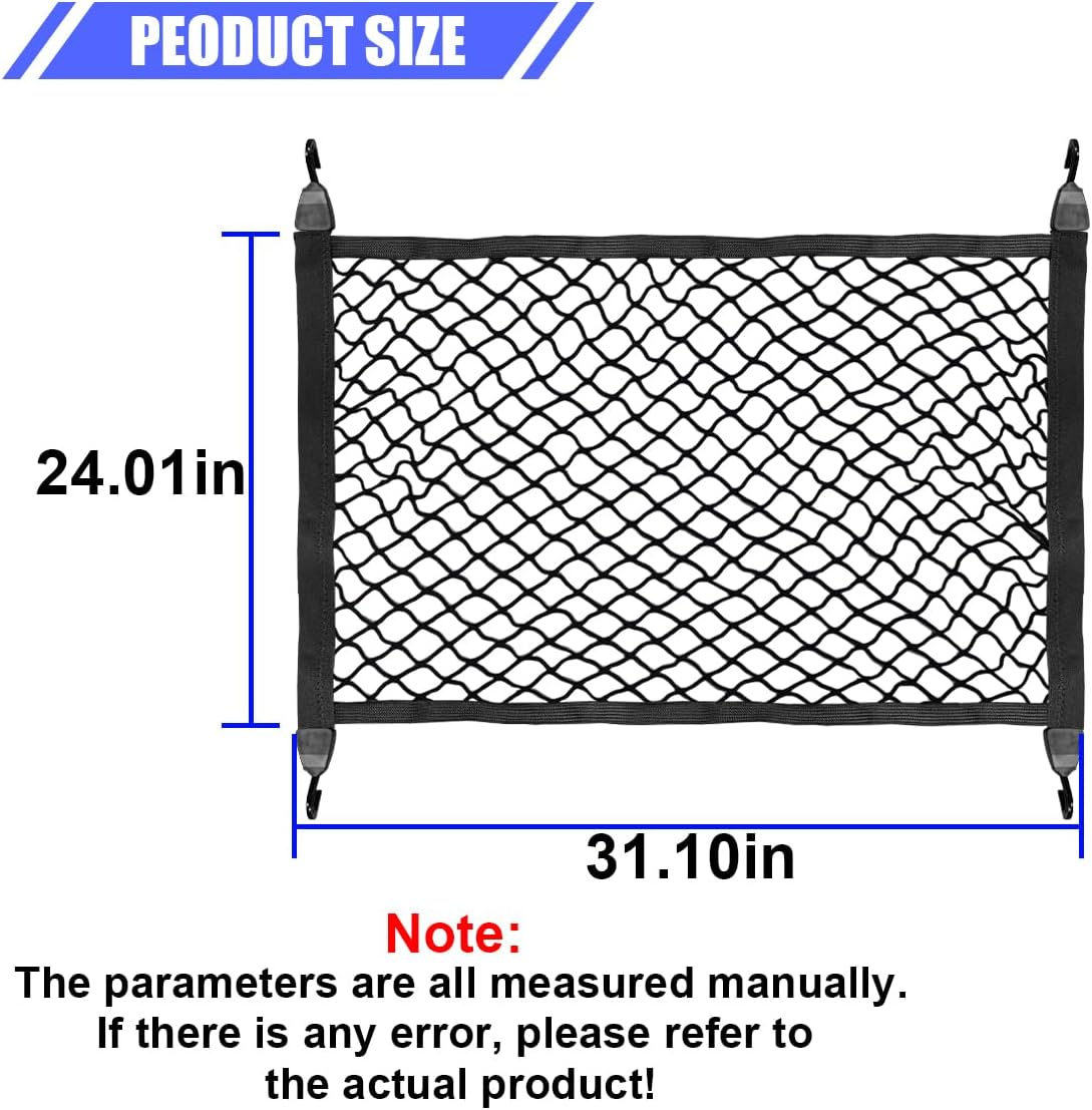 Elastic Cargo Net for SUV, 31" x 24" Stretchable Mesh Organizer Net