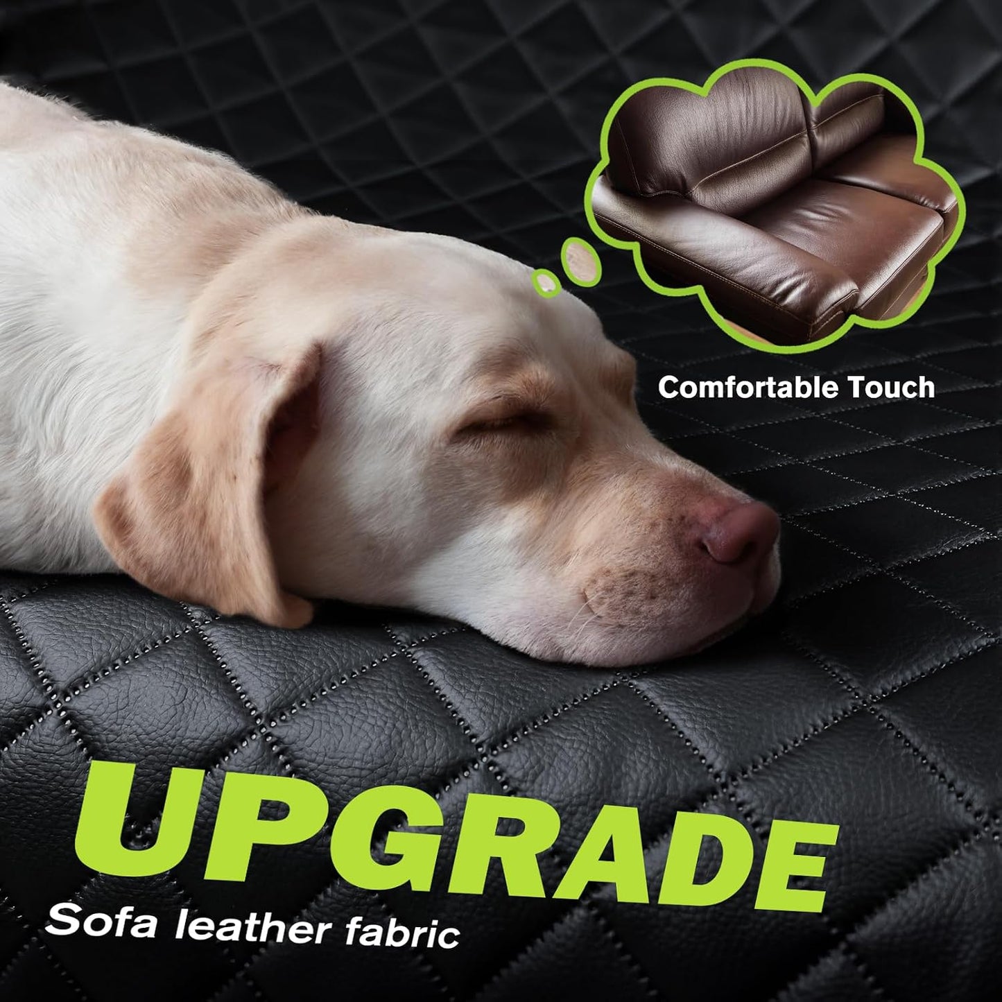 Pecute Dog Car Seat Cover for Back Seat 53.54 * 23.62 in, Car Window Fixing for Maximum Car Protection, Leather Fabric Back Seat Extender for Dogs, Waterproof & Scratch-Resistant, Support to 330 lbs