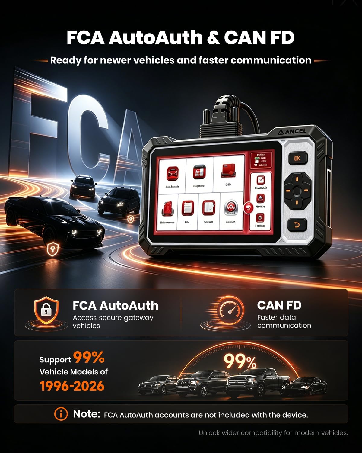 FX6000 Bidirectional Scan Tool, OBD2 Scanner Diagnostic Tool with 15+ Reset