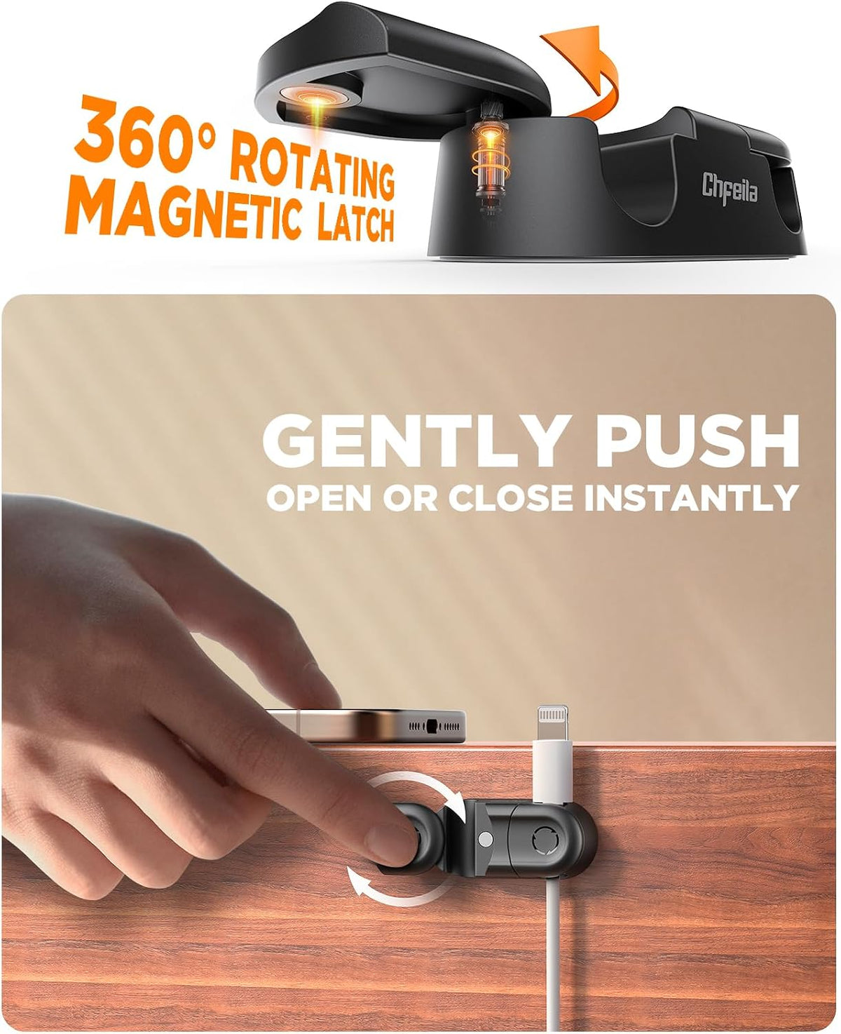 Magnetic Cable Clips - Chfeila 4Pack Cord Holder Clips, Cord Management