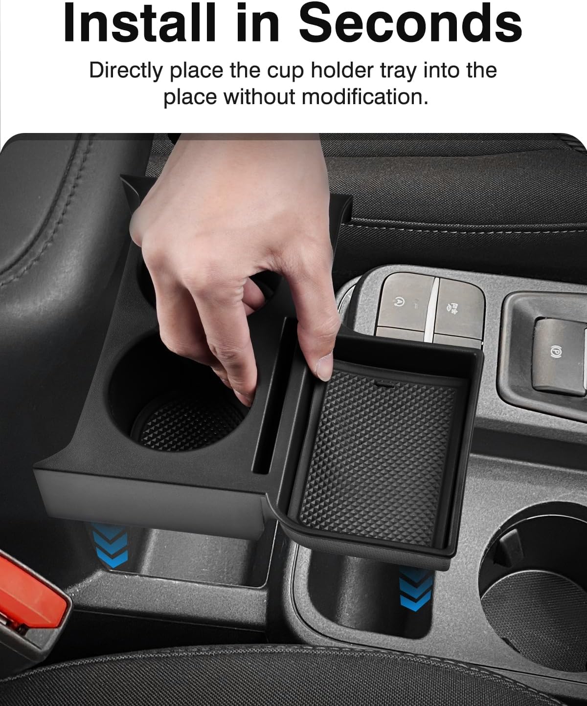 Karltys Maverick Cup Holder Insert Center Console Organizer for 2022 2023 2024 2025 Ford Maverick Accessories, Car Front Seat Armrest Storage Box for Maverick Multi-Functional Drink Cup Holder Tray
