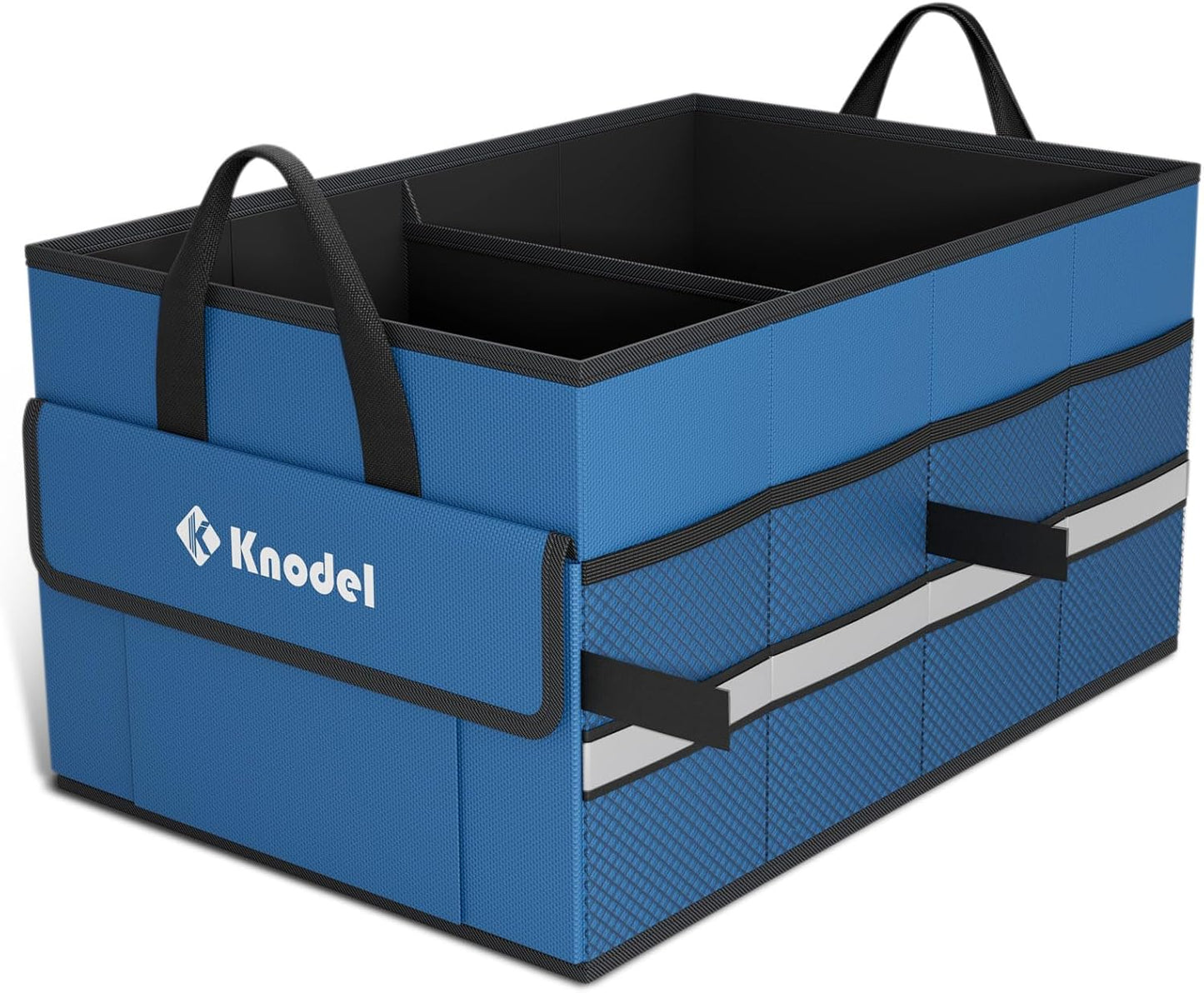 K KNODEL Car Trunk Organizer with Lid, Collapsible Car Trunk Storage Organizer, Car Organizer and Storage for SUV, Truck, Sedan (Medium, Black)