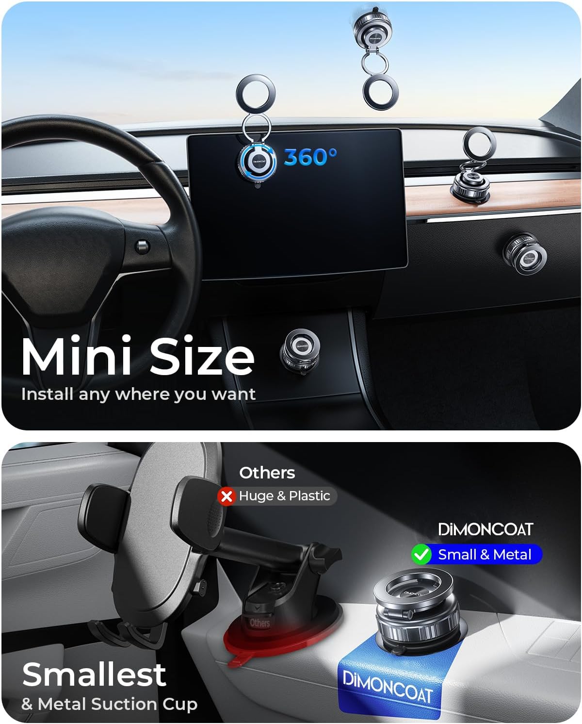 【Upgraded】All Metal for Magsafe Car Mount, Vacuum Magnetic Phone Holder