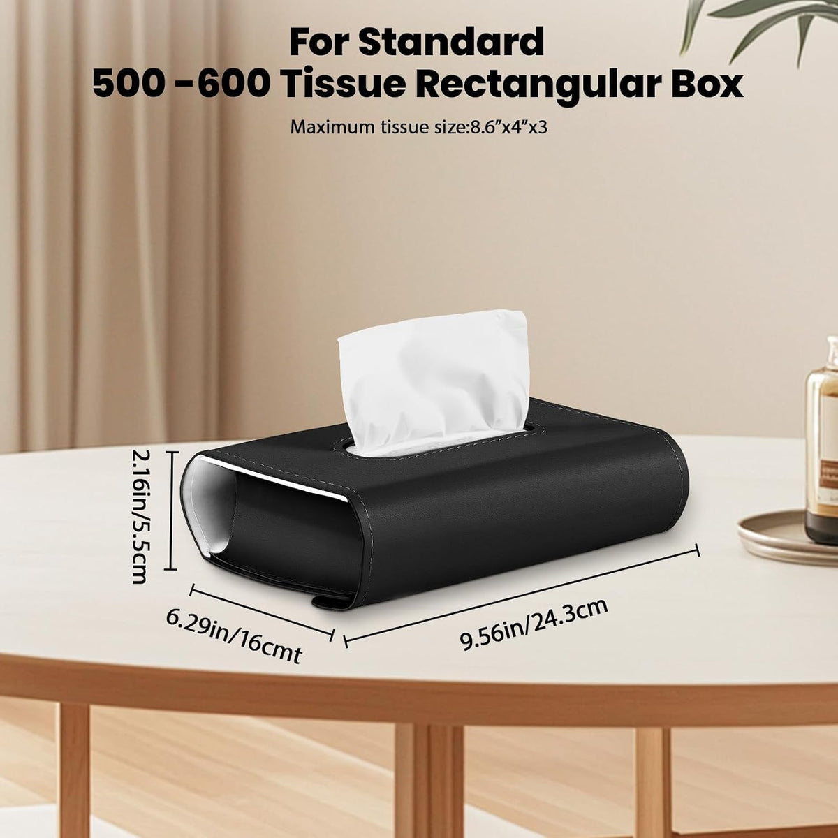 4 Pack Tissue Box Holder for Car - Sun Visor Napkin Holder Backseat Tissue Case Premium PU Leather Backseat Napkin Rectangle Organizer Vehicle Interior Accessories Universal for Car