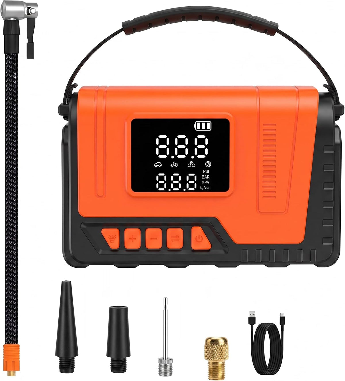 Tire Inflator Portable Air Compressor Pump 150PSI, Tire Pump for Car 12V DC Digital Air Pump with LED Super Bright Light for Bicycle, Motorcycle, Automotive Car Accessories
