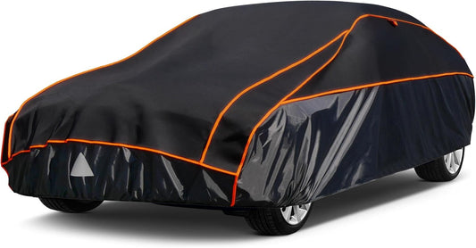 Kayme Hail Protector Car Cover，Anti Hail Thickened Multi-Layered EVA Car Cover Waterproof All Weather with Wind Straps, Outdoor Hail Protection Cover, Fits Sedan/Coupe 186-193 Inch Vehicles