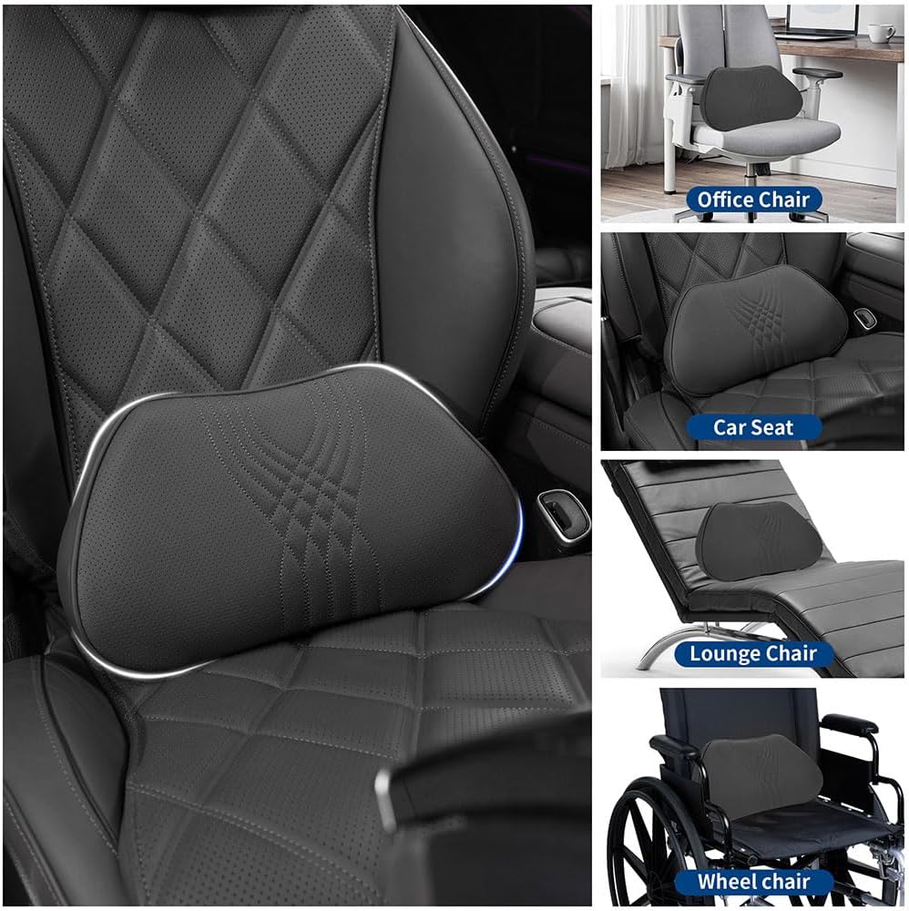 Lumbar Support Pillow for Car Seat, Office Chair, Black, 1PC