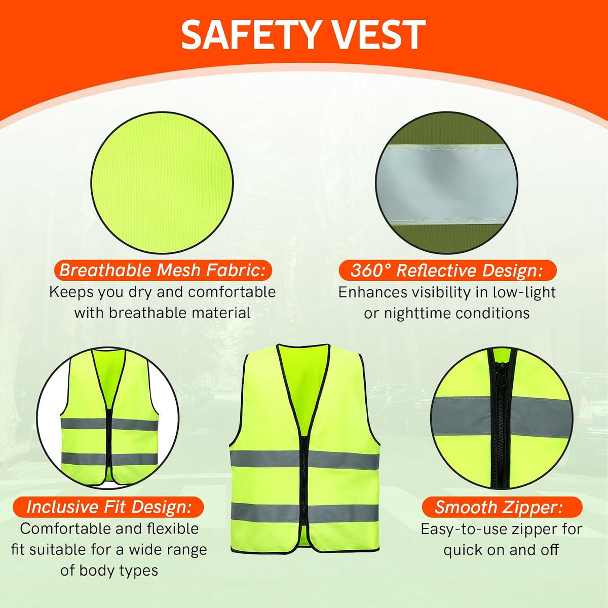 MYFULLY 2-Pack Emergency Warning Triangle with Reflective Safety Vest