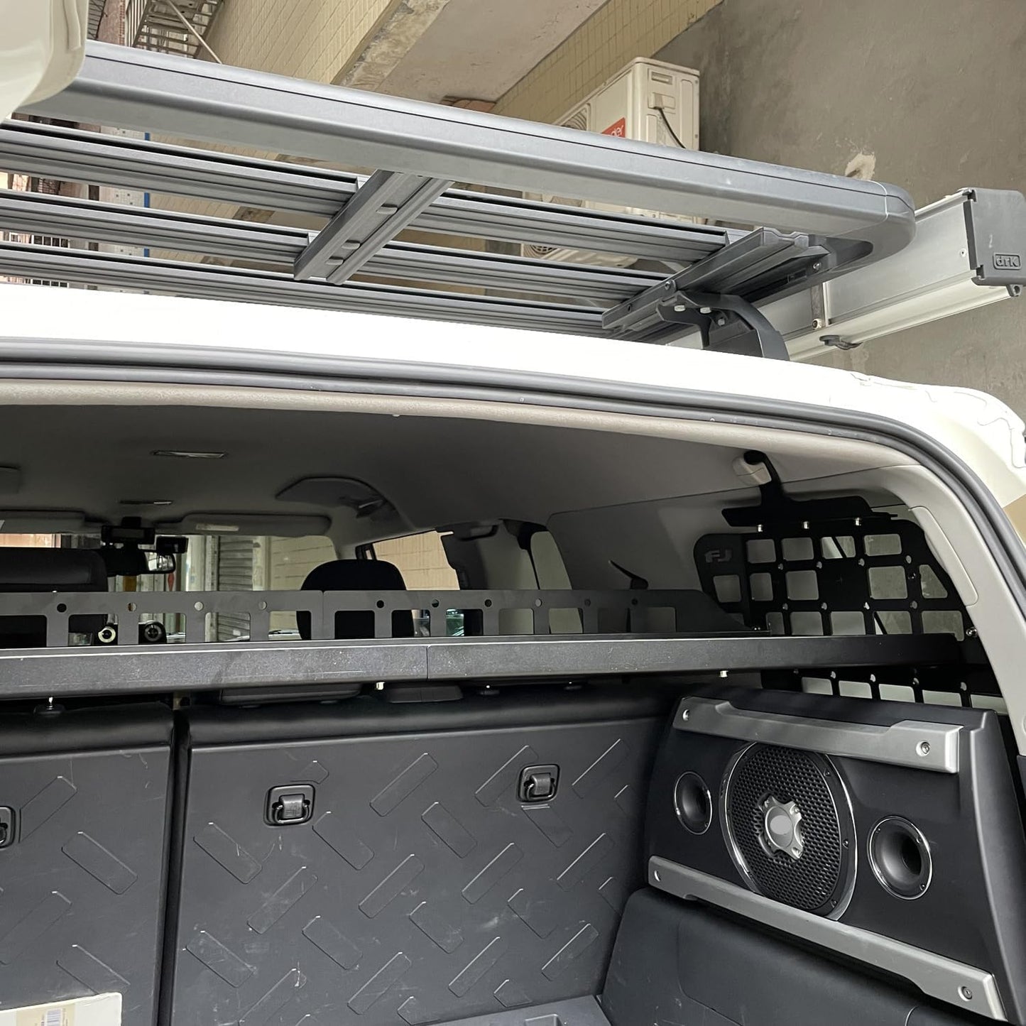 L2R for Toyota FJ Cruiser (XJ10) 2007-2024 Molle Panel Car Modular Storage Panel Shelf Modification Rear Trunk Interior Luggage Storage Carrier Organizer Kit (Side Panel + Trunk Shelf + Storage Boxes)