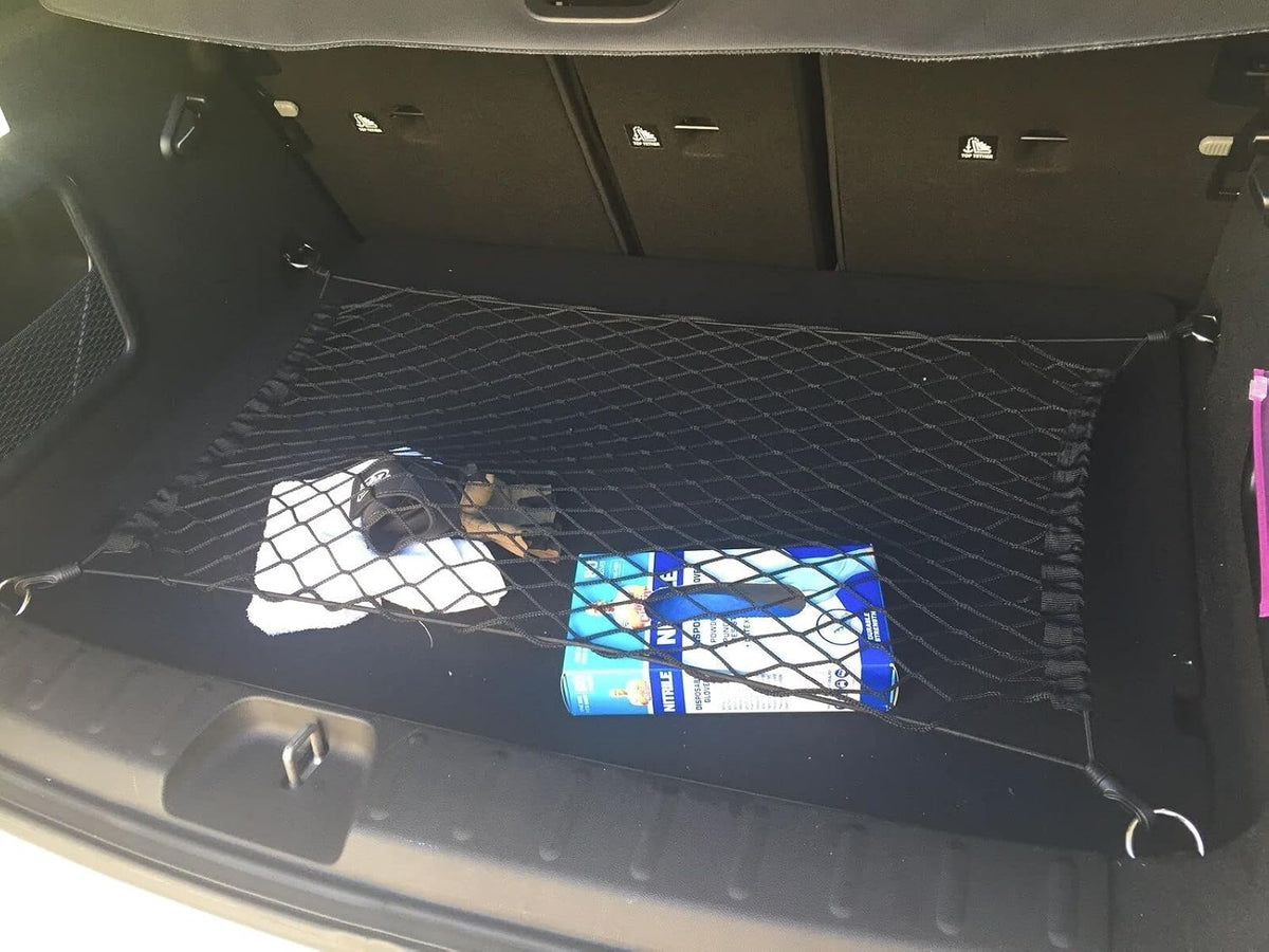 Rear Trunk Organizer Cargo Net for MINI Cooper S Salt 2014-2021– Floor Style Cargo Net for Hatchback - Premium Mesh Elastic Car Trunk Organizer – Compatible with MINI Cooper S Salt