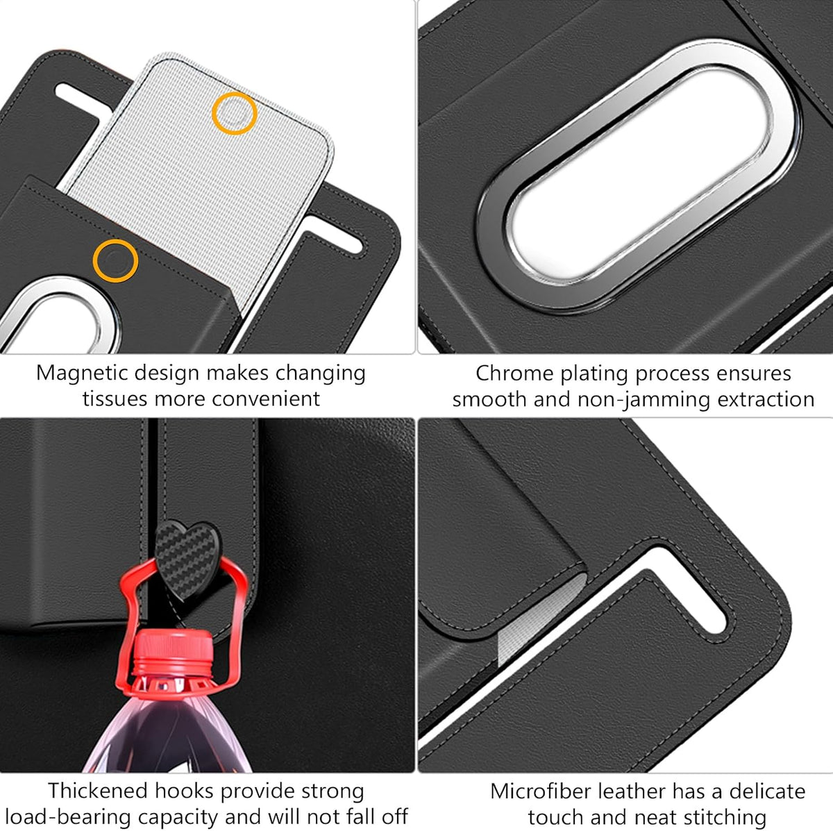 Car Tissue Holder Backseat Organizer Universal Fit Fits 100 Tissues